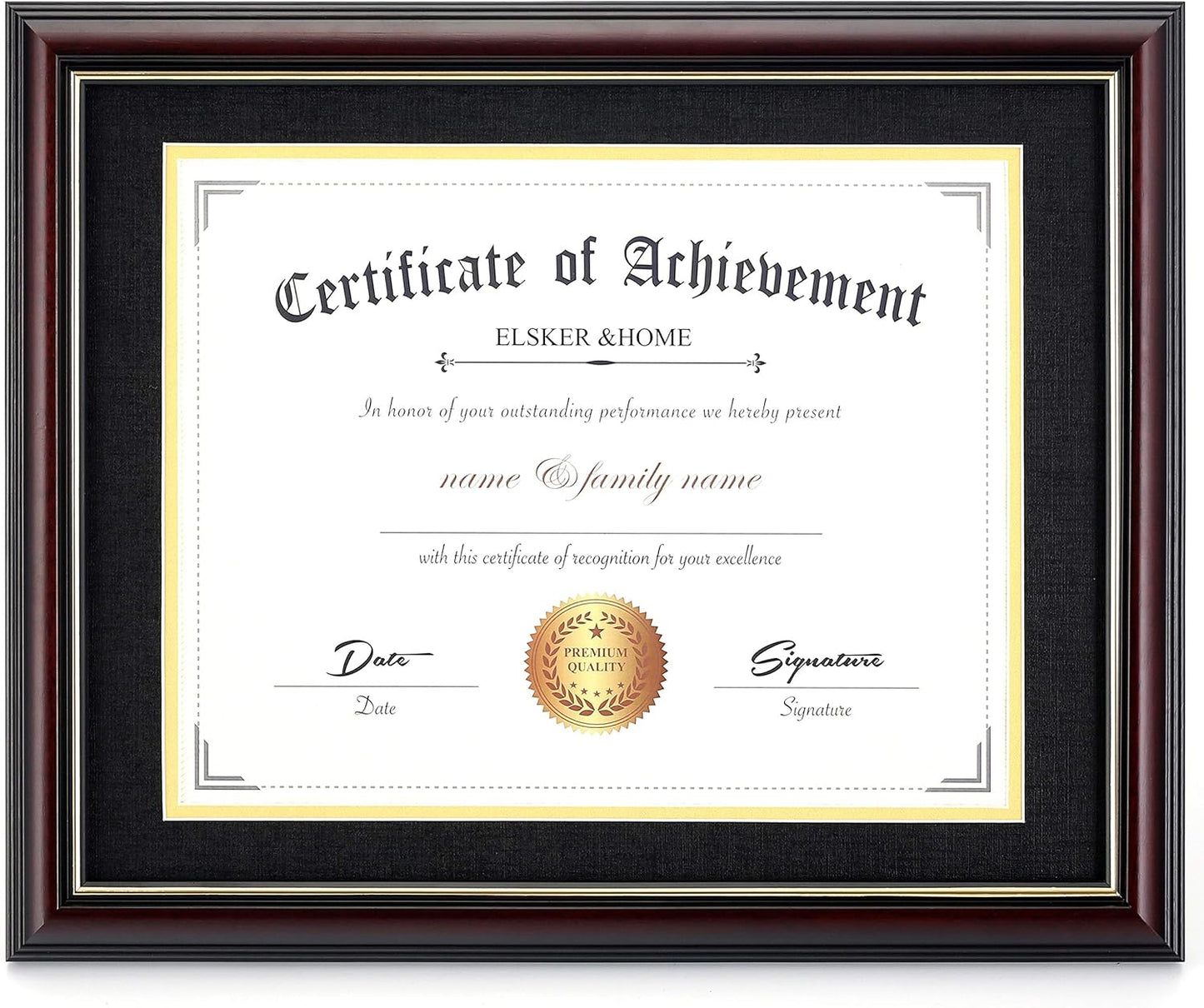 Elegant Solid Cherry Wood Diploma Frame for 11x14 Documents