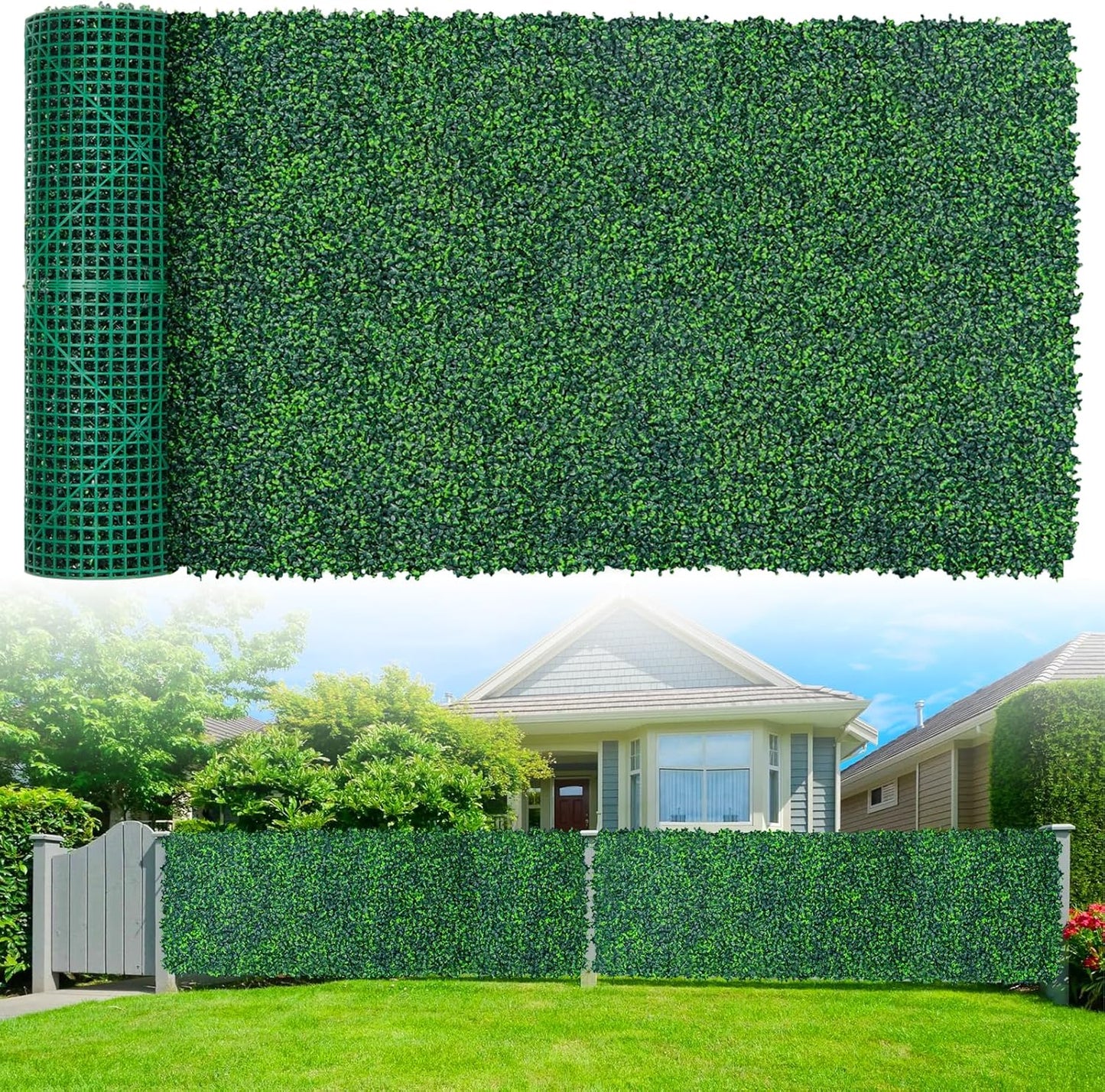 Artificial Boxwood Roll Panels for Privacy Fence and Decor