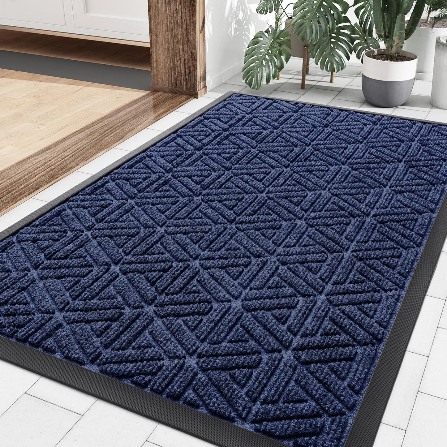 Smiry Front Door Mat Heavy Duty Natural Rubber Doormat 36x24