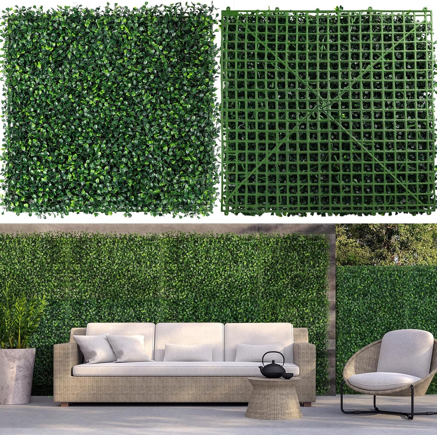 12 Pieces 20 X 20 Artificial Hedge Boxwood Panels for Decor