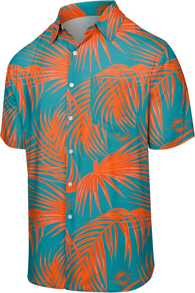 Foco Men's NFL Floral Tropical Button-Up Shirt for Game Day Style
