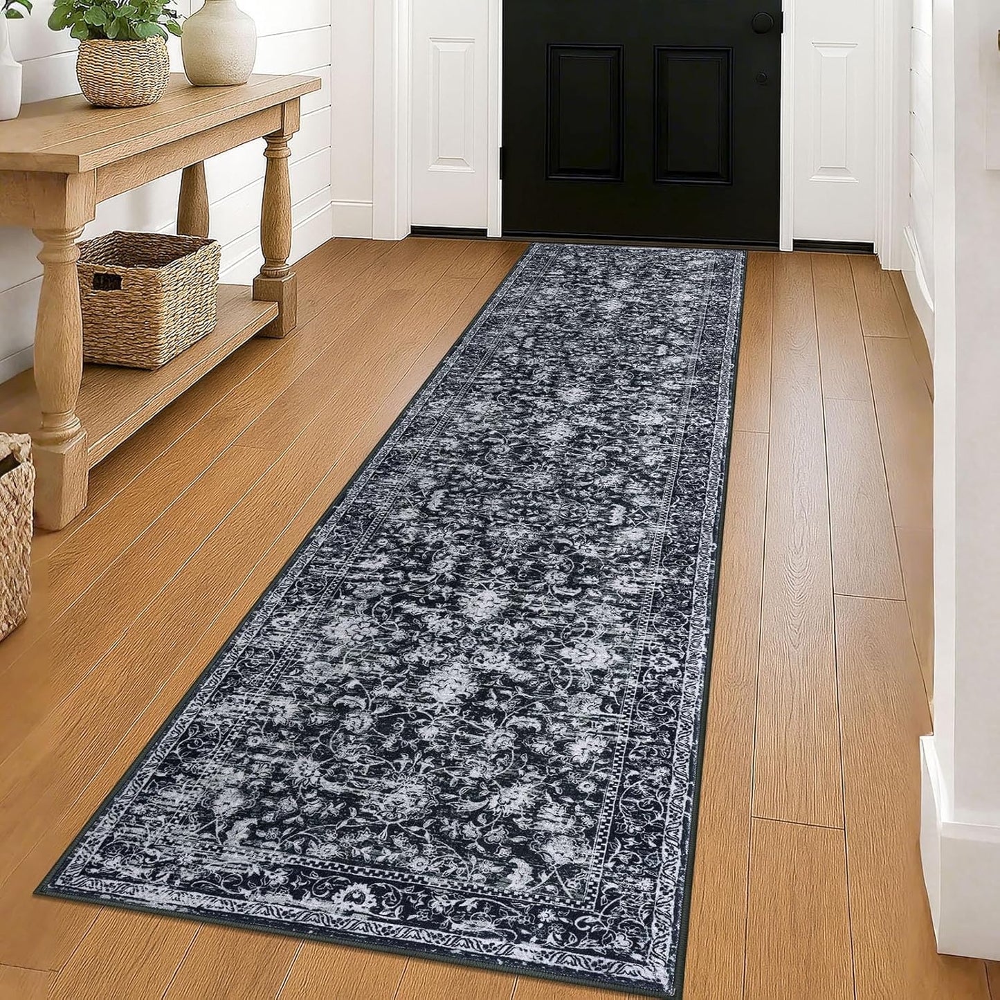 KILOCOCO Vintage Floral Hallway Runner 2x8 Rug for Entryway