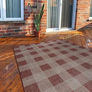CAMILSON Outdoor Rug - Modern Area Rugs for Indoor and Outdoor Use