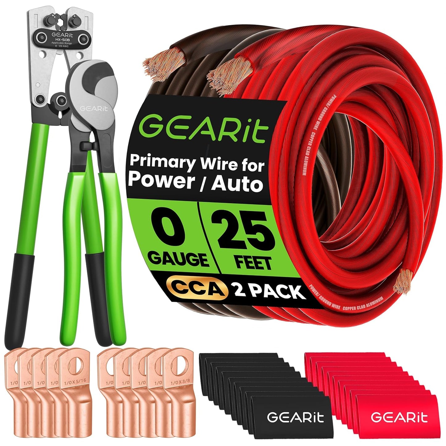 High-Quality GEARit 0 Gauge CCA Ground Wire Kit for All Needs