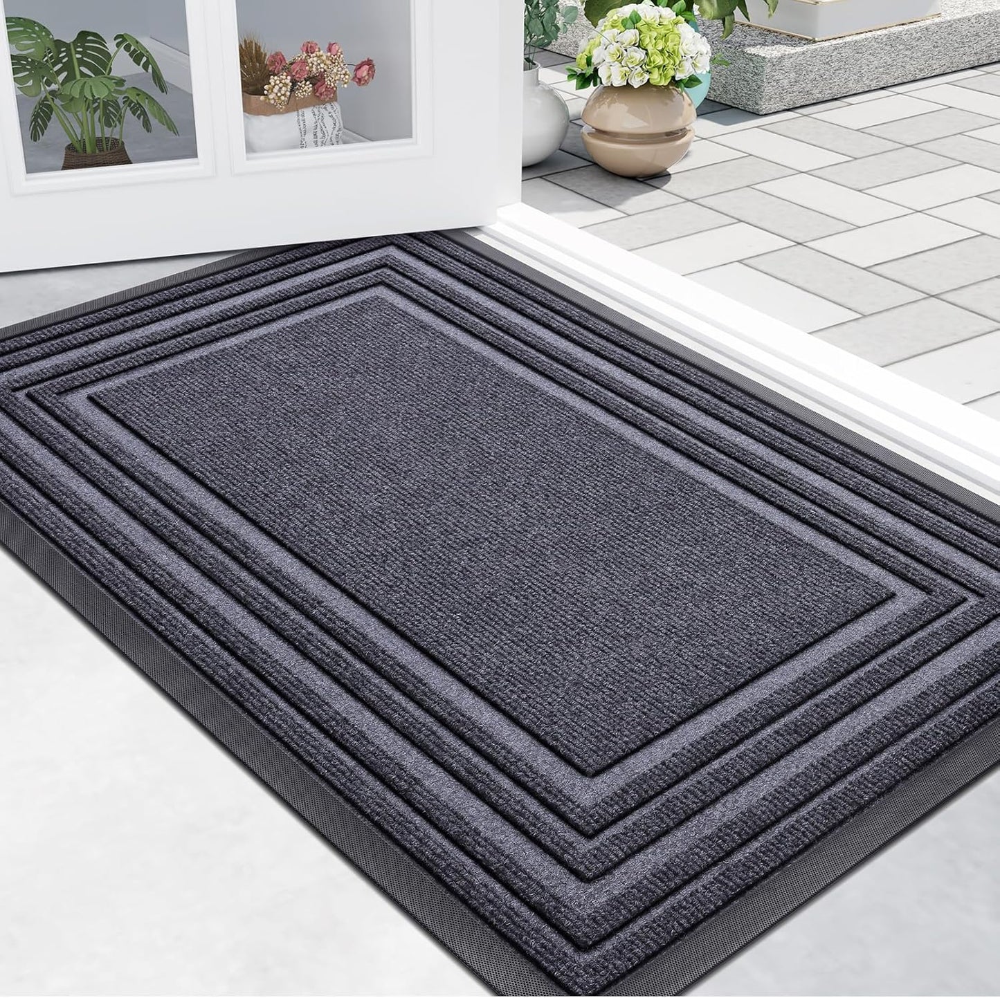 Buganda Front Door Mat for Indoor Outdoor Use, Easy Clean