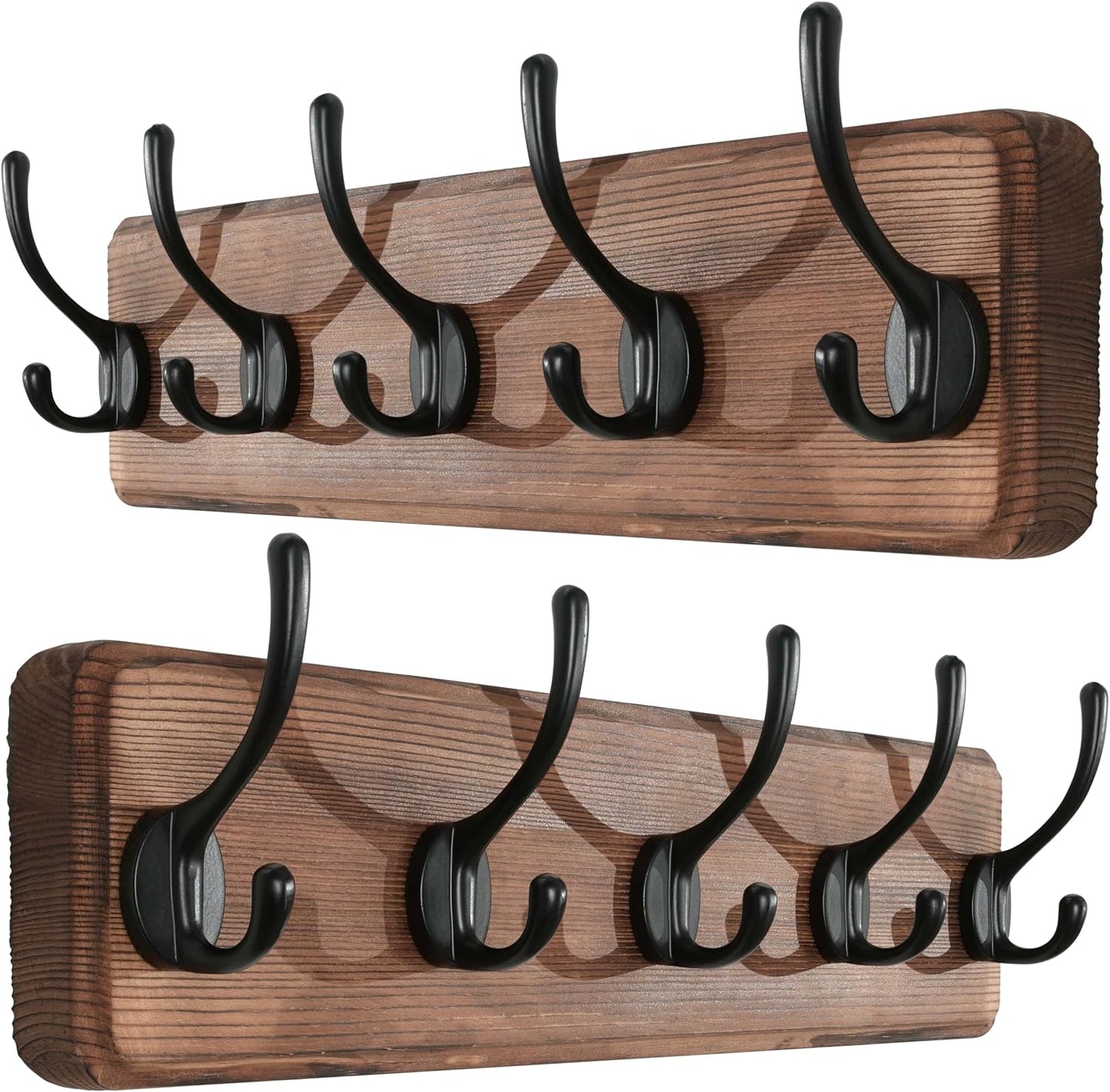 Rustic Wall Mounted Coat Rack with 5 Hooks for Home Use