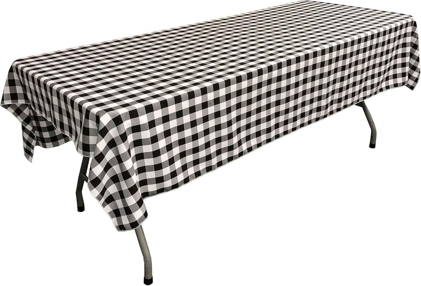 Black Gingham Tablecloth - 60 x 102 in. for Elegant Dining