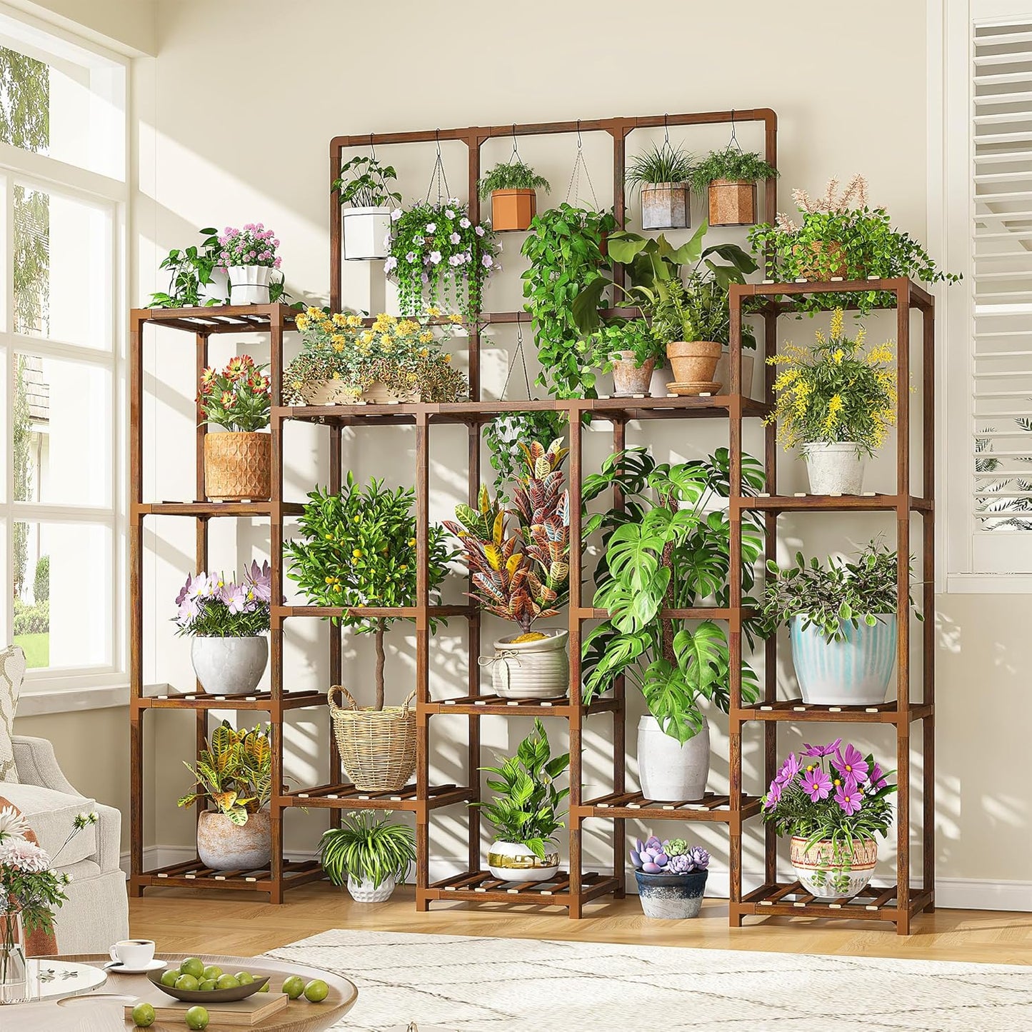 63in Tall Plant Stand with 7 Tiers for Indoor and Outdoor Use