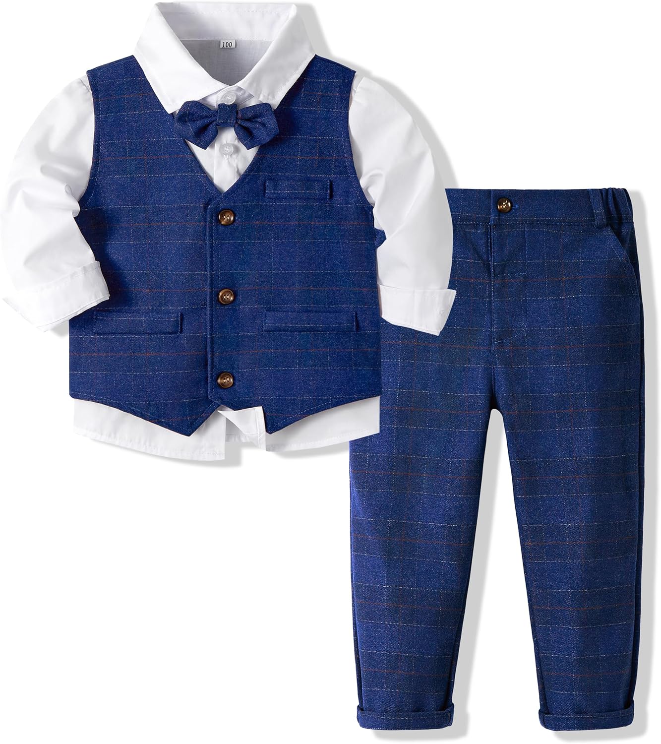 Volunboy Baby Boy Suit 3 Piece Vest Outfit for Toddler Events