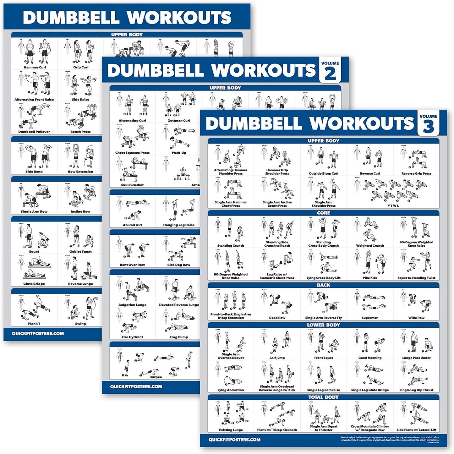 Dumbbell Workout Posters - Home Gym Essential!