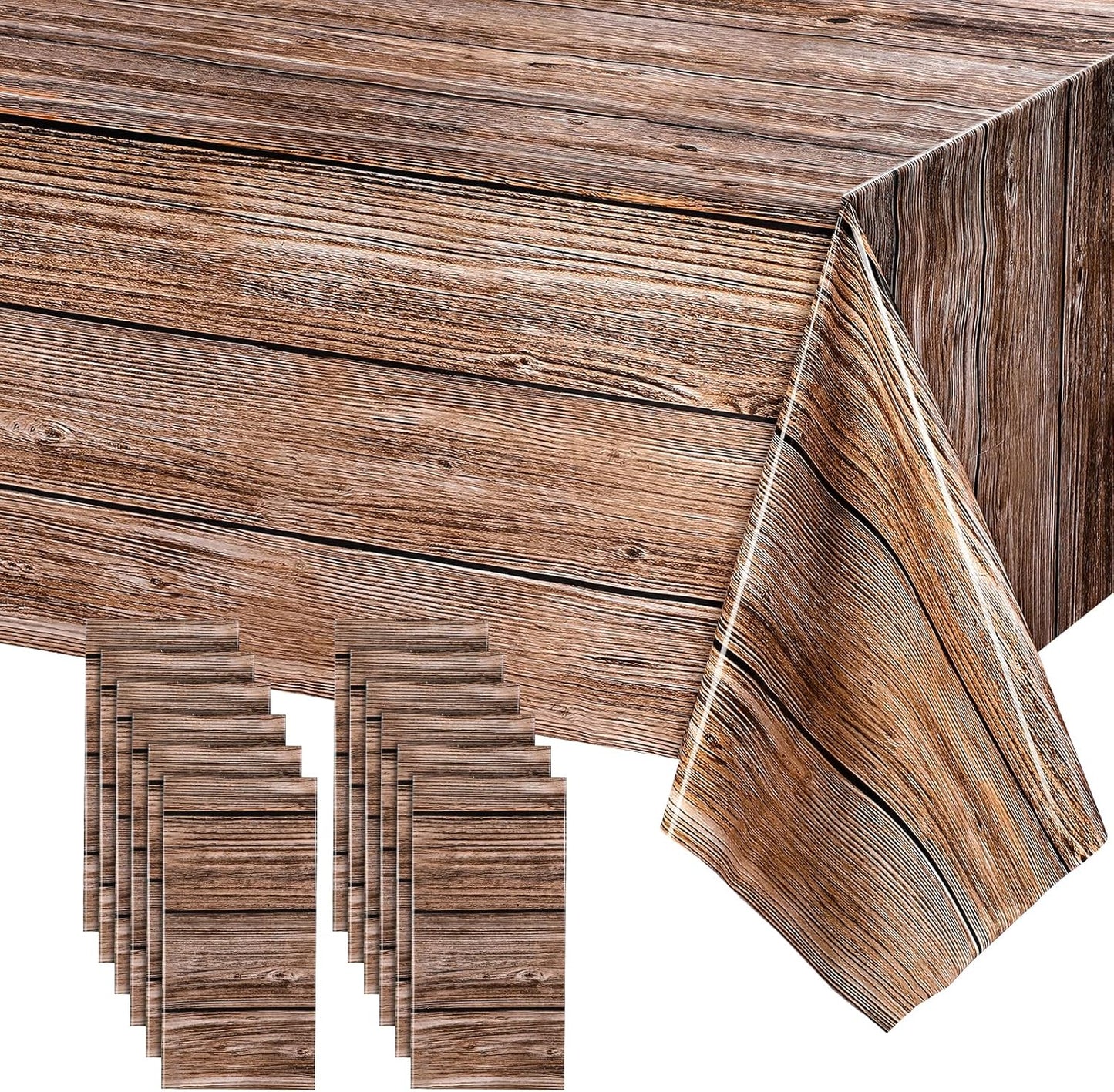 Rustic Plastic Table Covers for Vintage Farmhouse Style Parties