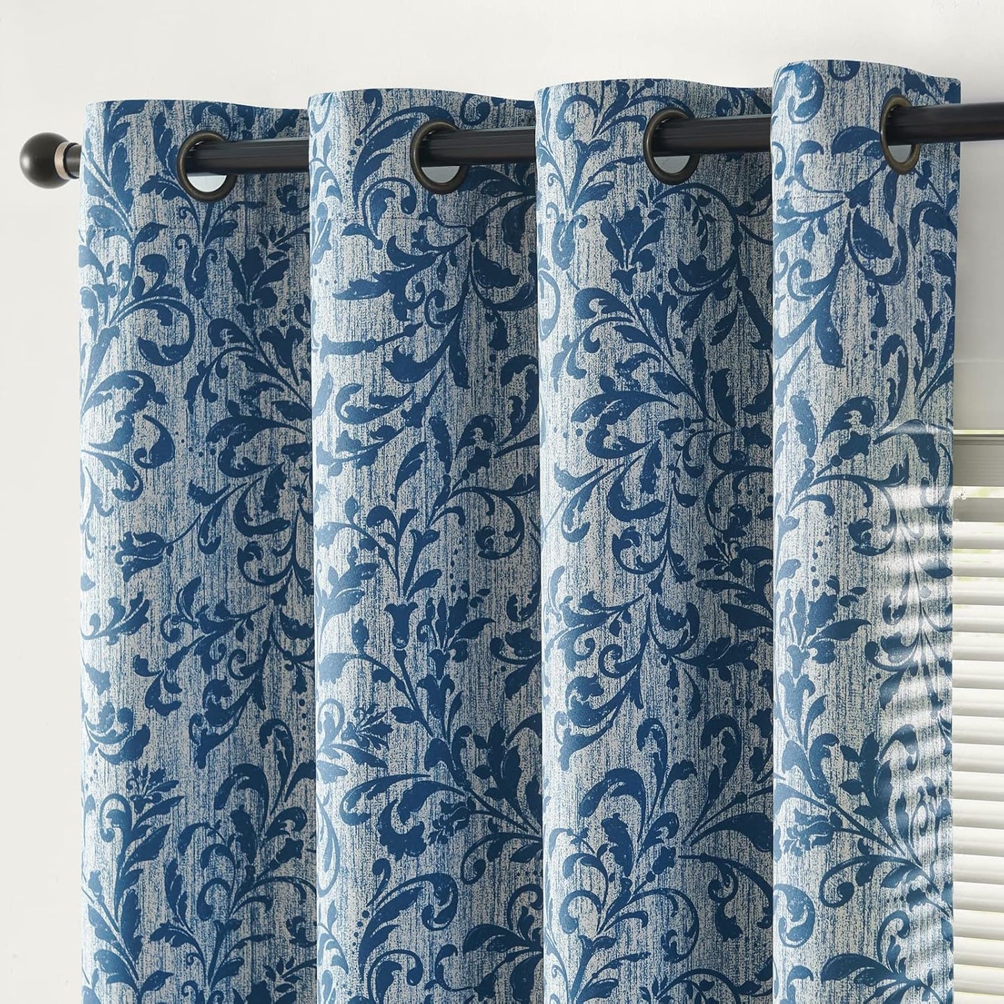 jinchan Blackout Curtains for Bedroom with Vintage Floral Design