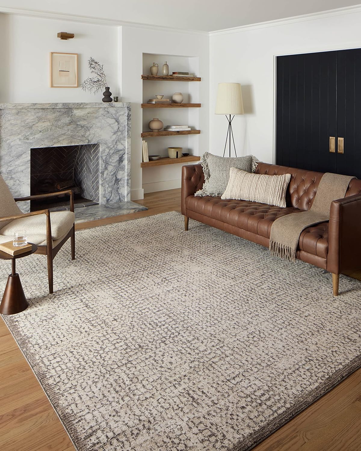 Loloi Darby Collection Runner Rug in Ivory/Stone for Modern Spaces