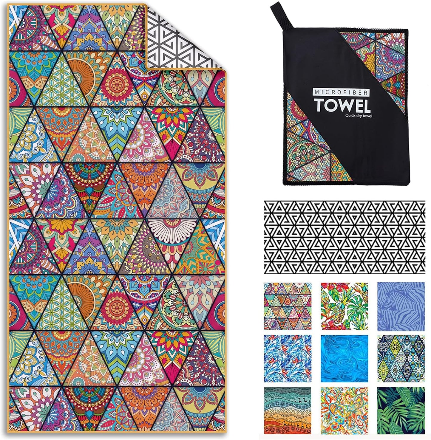 Large Sand-Free Quick Dry Microfiber Beach Towel - Perfect for Travel & Pool