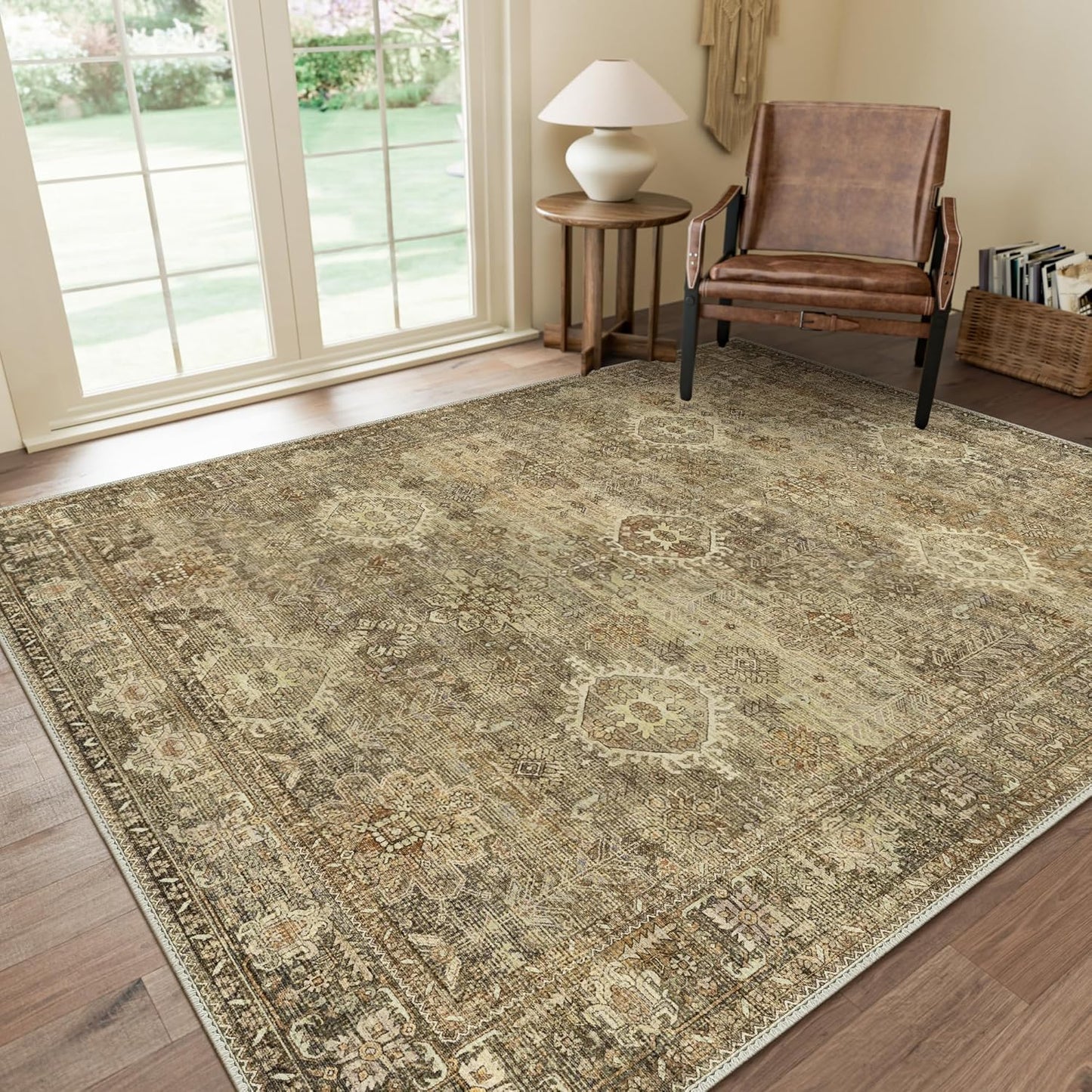 GENIMO 8X10 Area Rugs for Living Room, Vintage Floral Design
