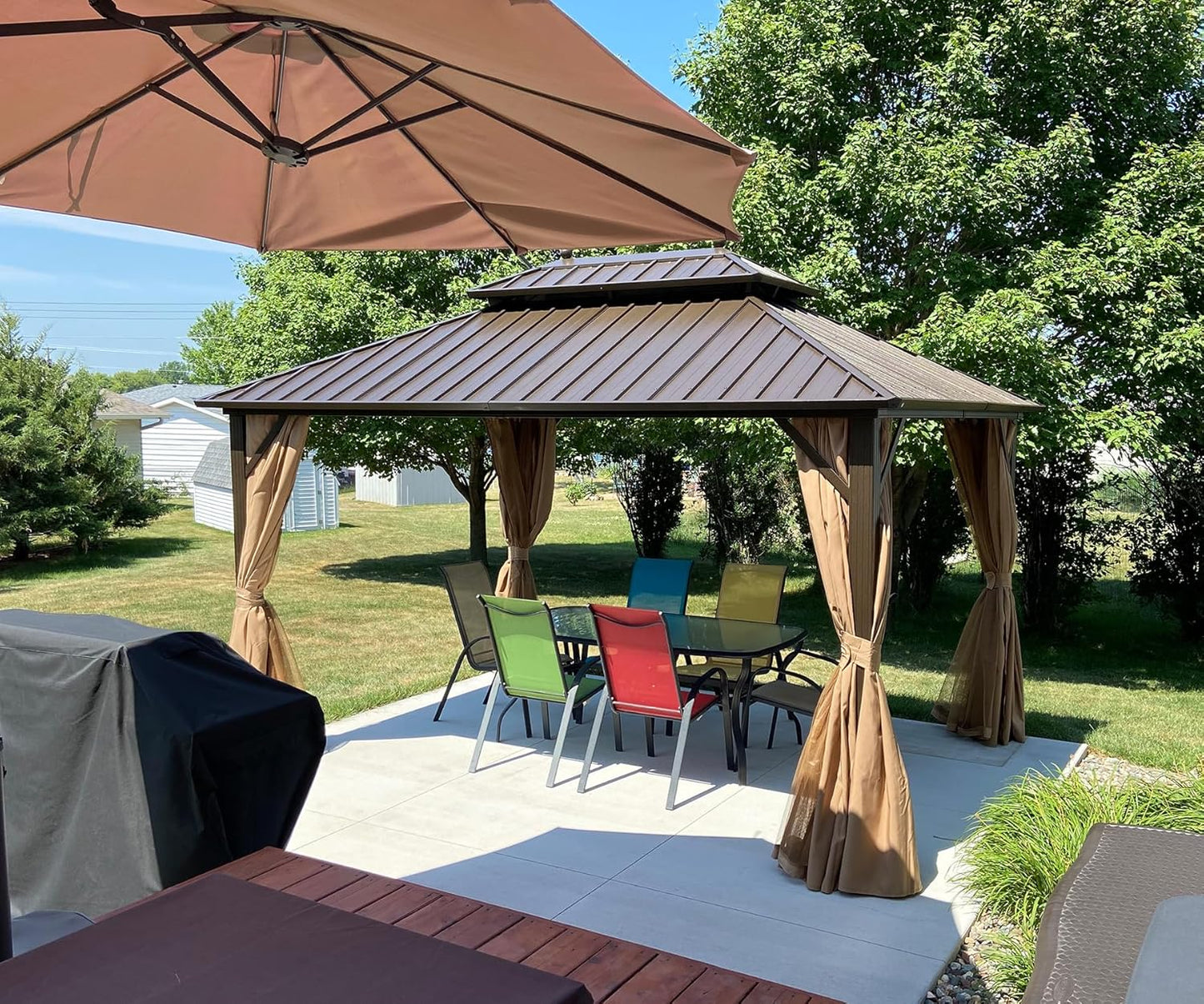 Domi 12ft x 16ft Hardtop Gazebo for Outdoor Dining and Parties