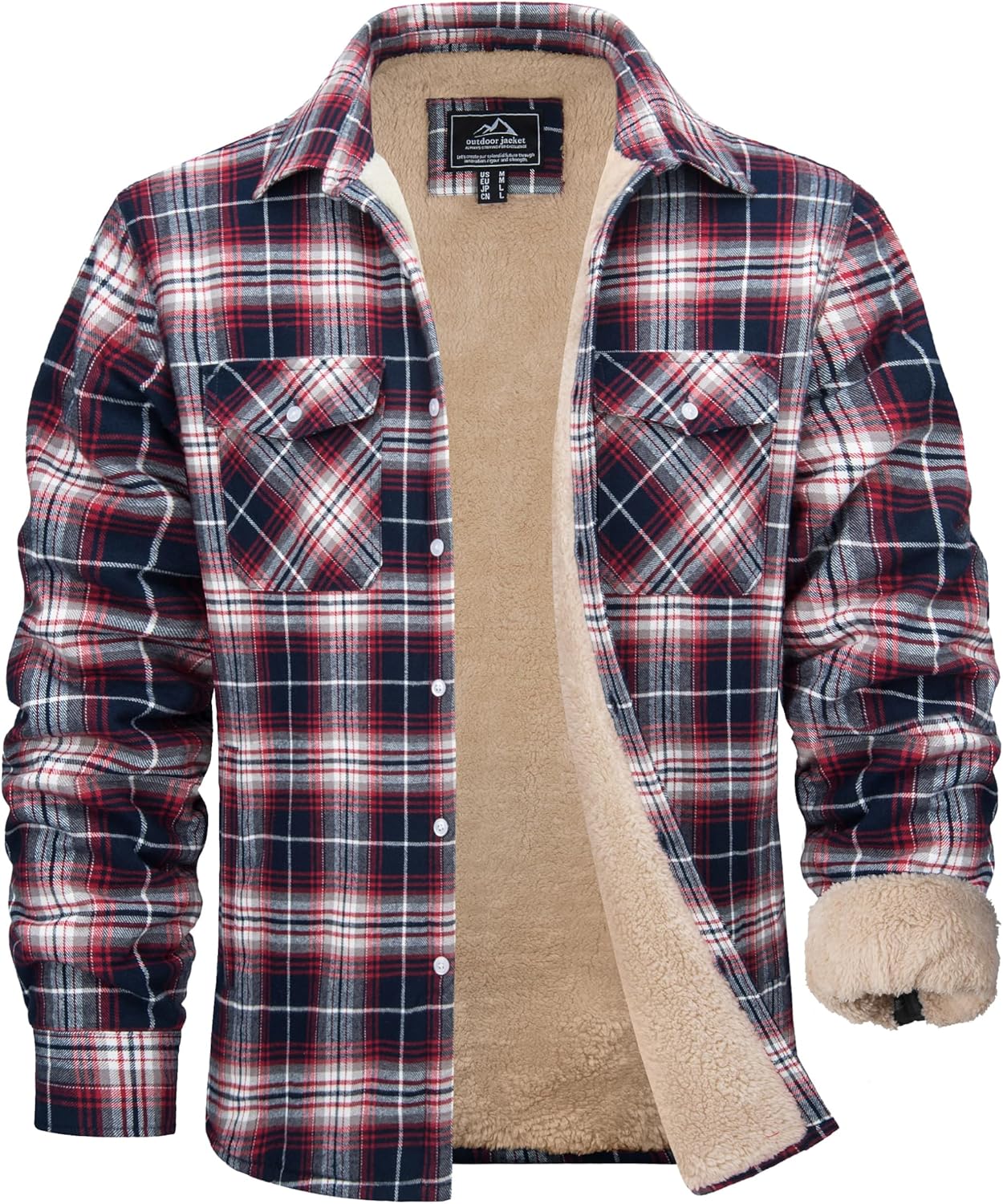 Heavyweight Flannel Shirt for Men - Warm Winter Jacket