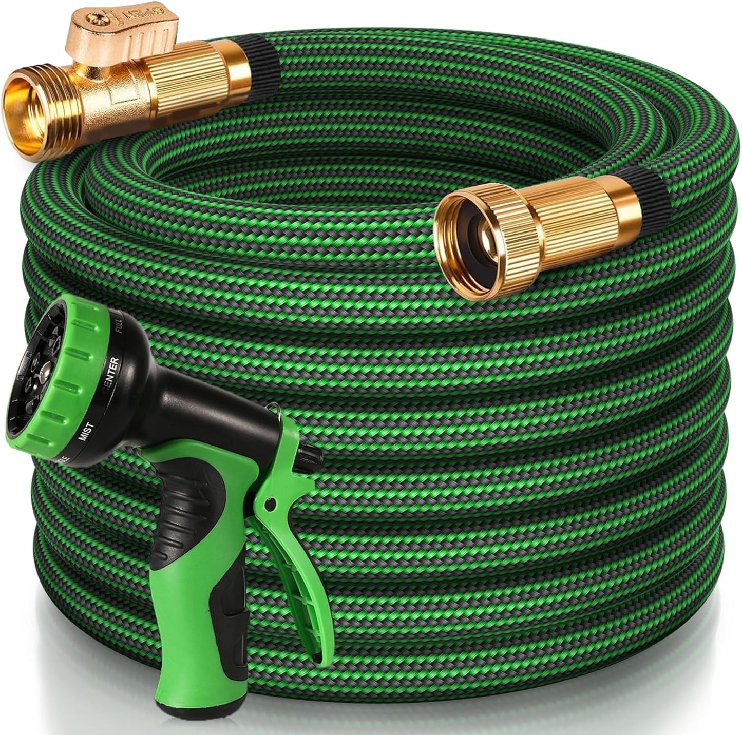 50 FT Garden Hose with Leakproof Brass Fittings for Easy Use