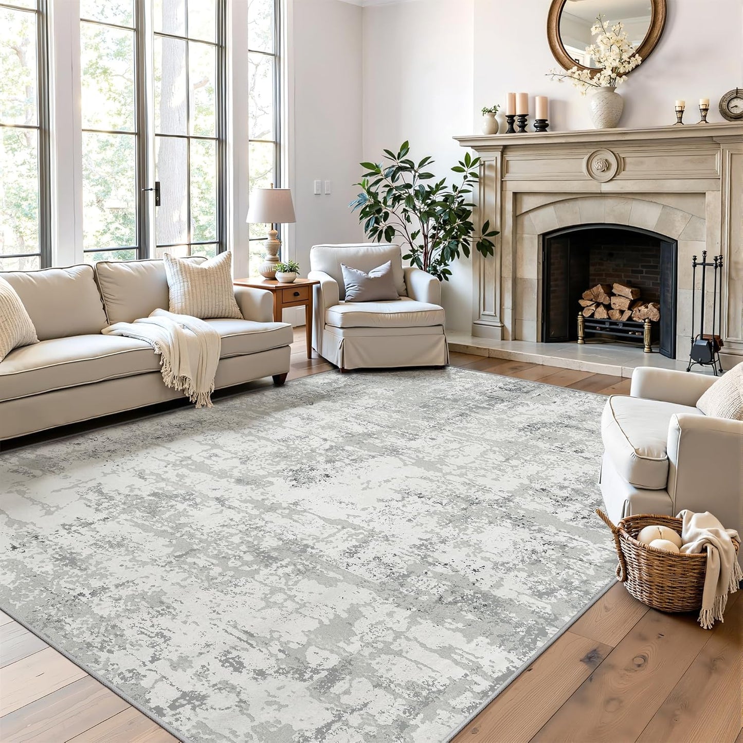 Art&Tuft Washable Area Rug 5x7 with Anti-Slip Backing