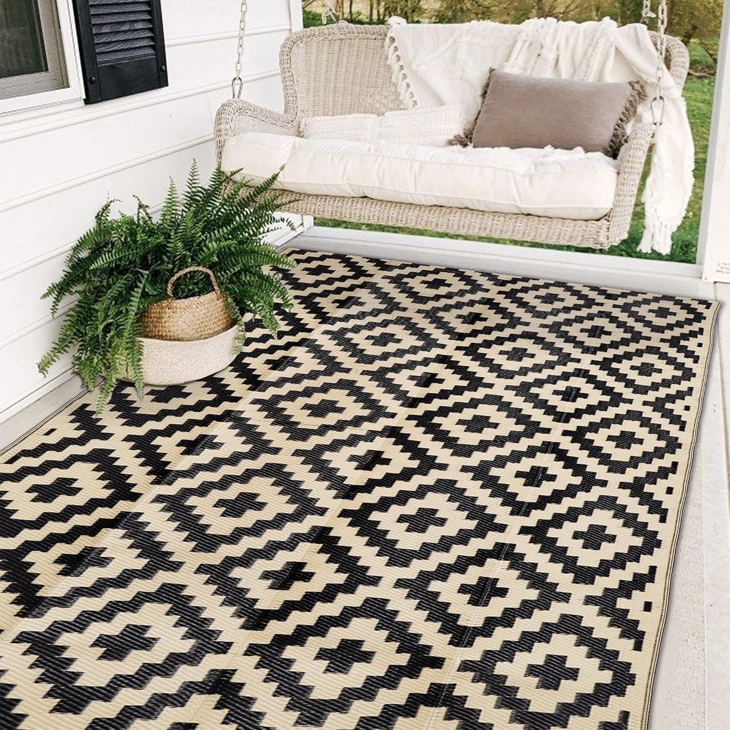 SAND MINE Waterproof Outdoor Rug 5x8 ft for Versatile Use