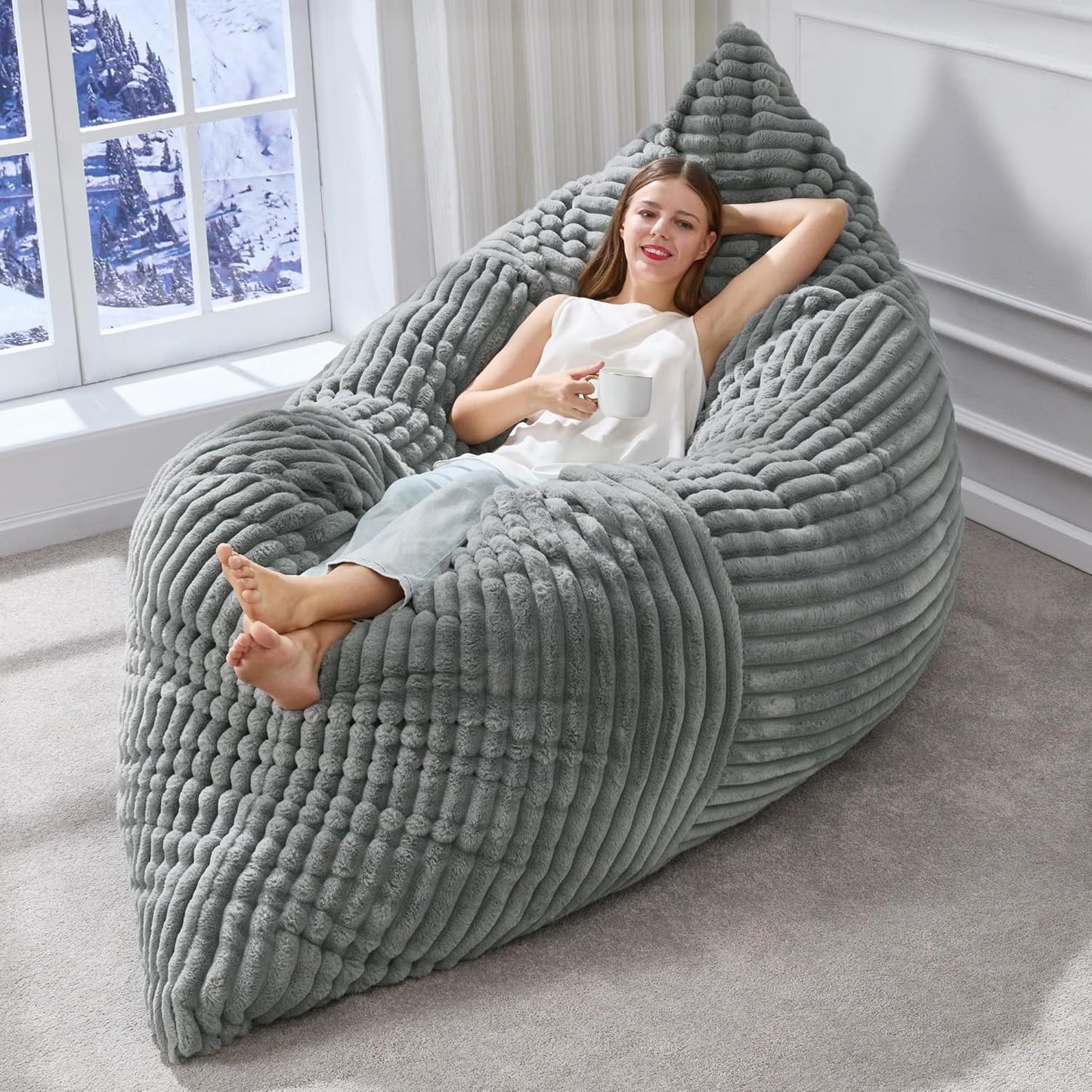 Hobestluk 3 in 1 Bean Bag Chair for Ultimate Comfort and Fun