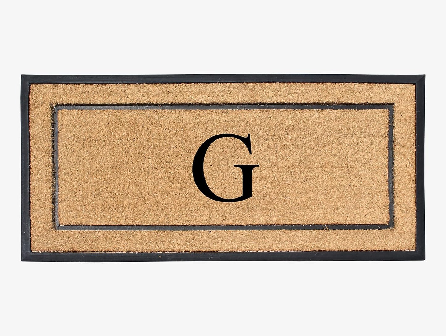 Natural Coir & Rubber Large Monogrammed Doormat for Entry