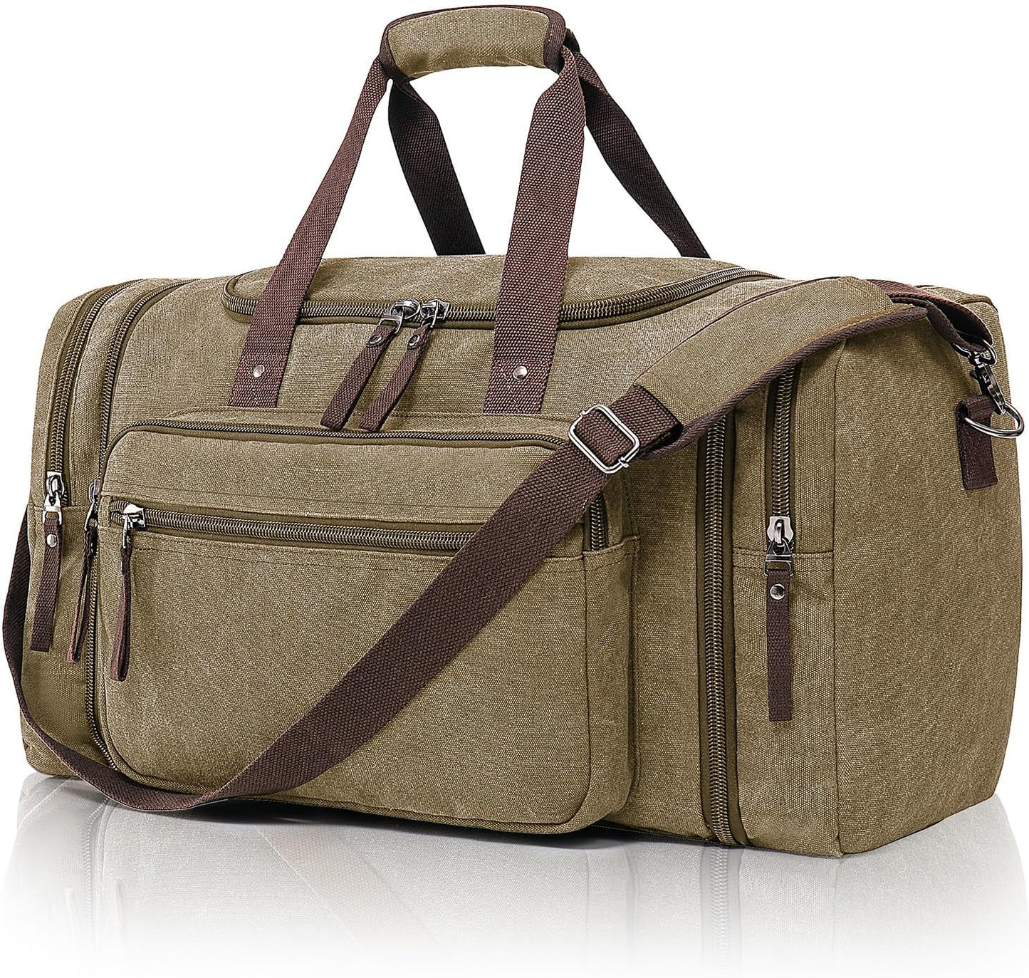 Canvas Expandable Duffle Bag for Men Traveling and Gym Use