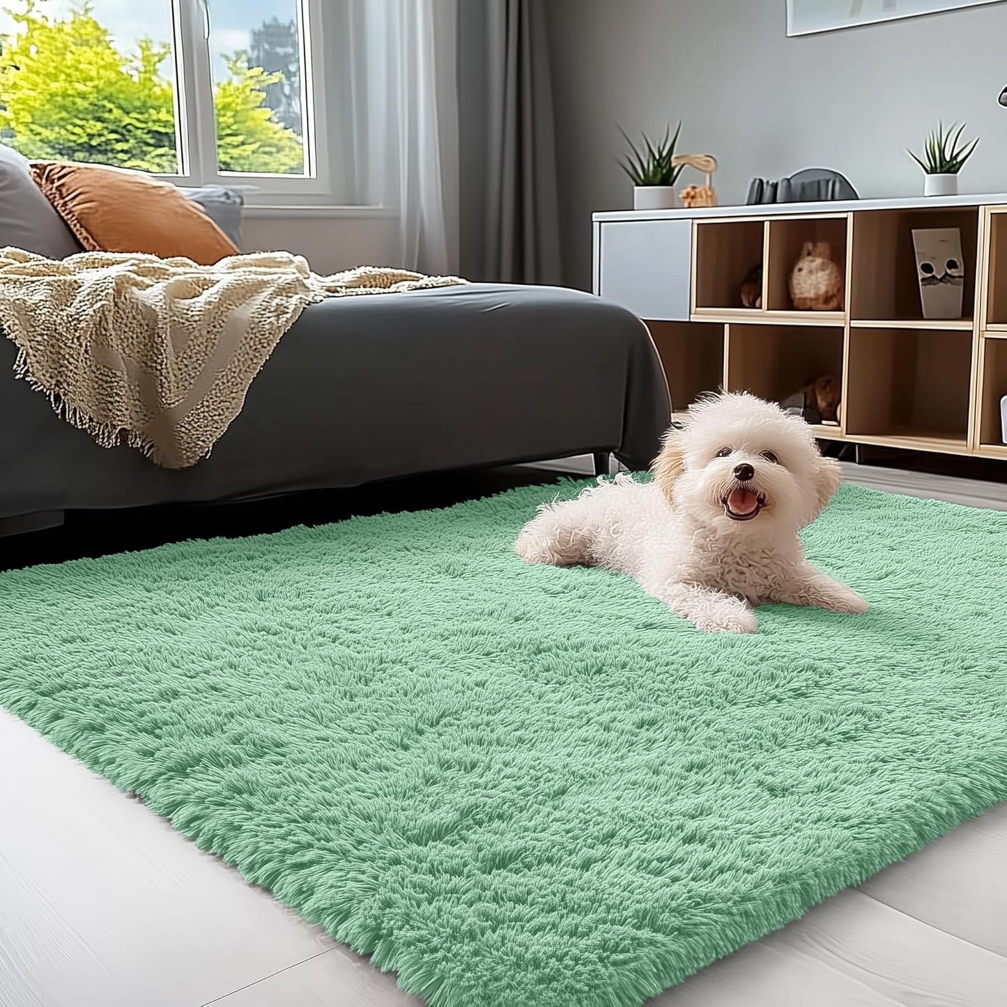 OLANLY 3x5 Machine Washable Soft Shaggy Bedside Rug for Home