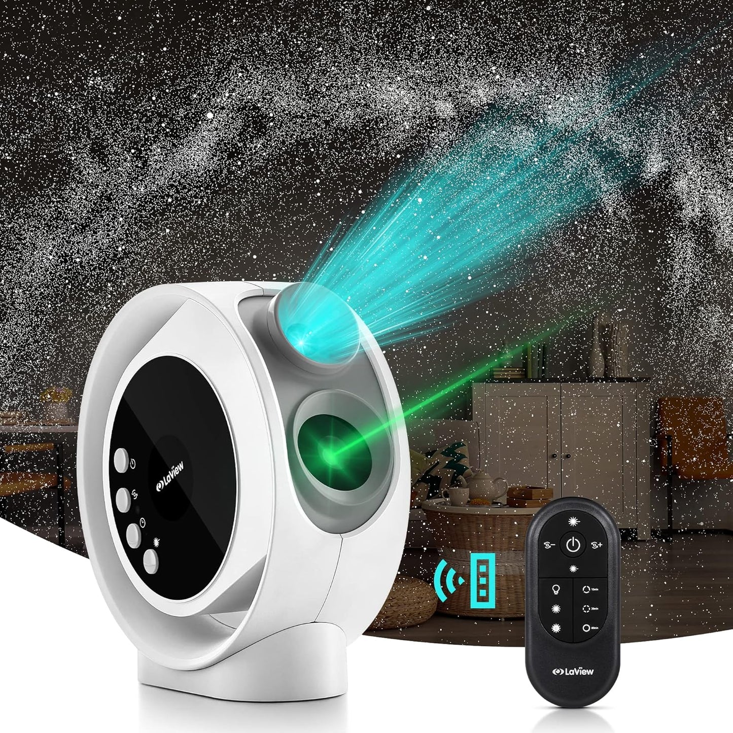 LaView Home Star Projector: 130 ft Projection, Remote Control, Night Light