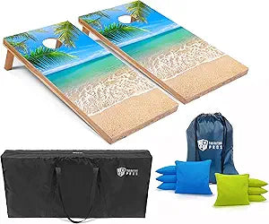 Tailgating Pros Cornhole Board Set with Bean Bags and Carrying Case