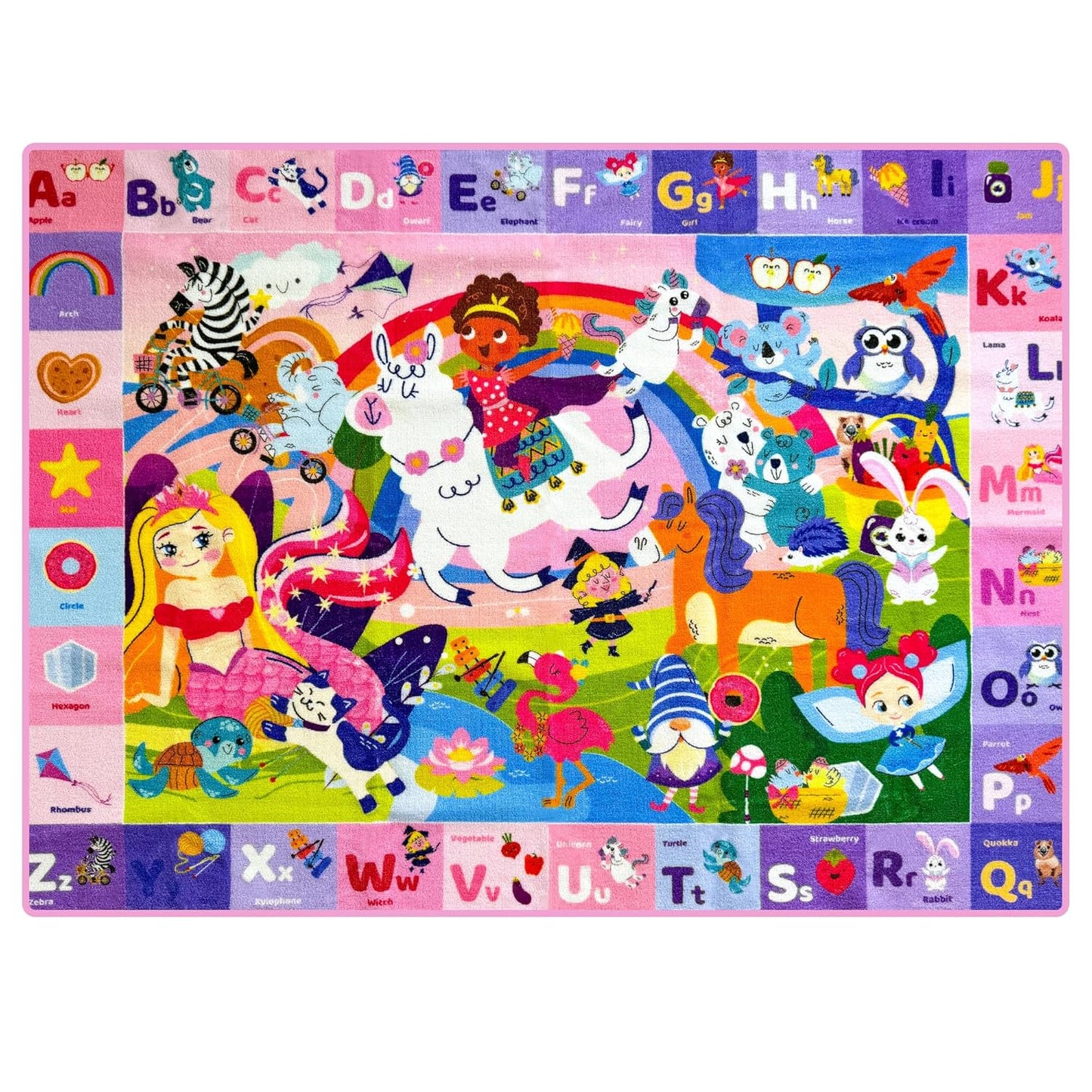 QUOKKA Classroom Rug for Kids - ABC Learning Playroom Rug