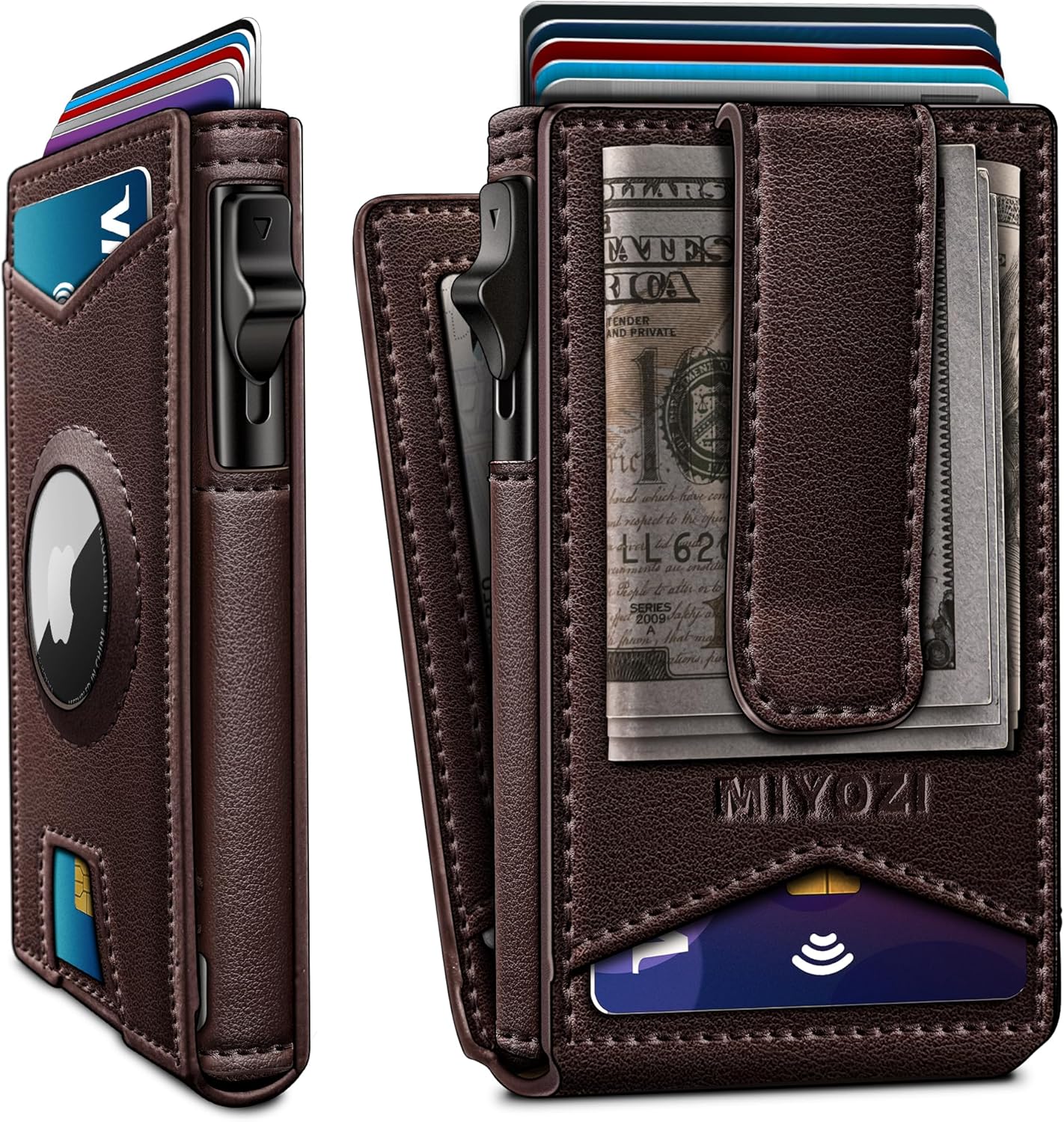 Airtag Wallet for Men with Money Clip and RFID Blocking Case