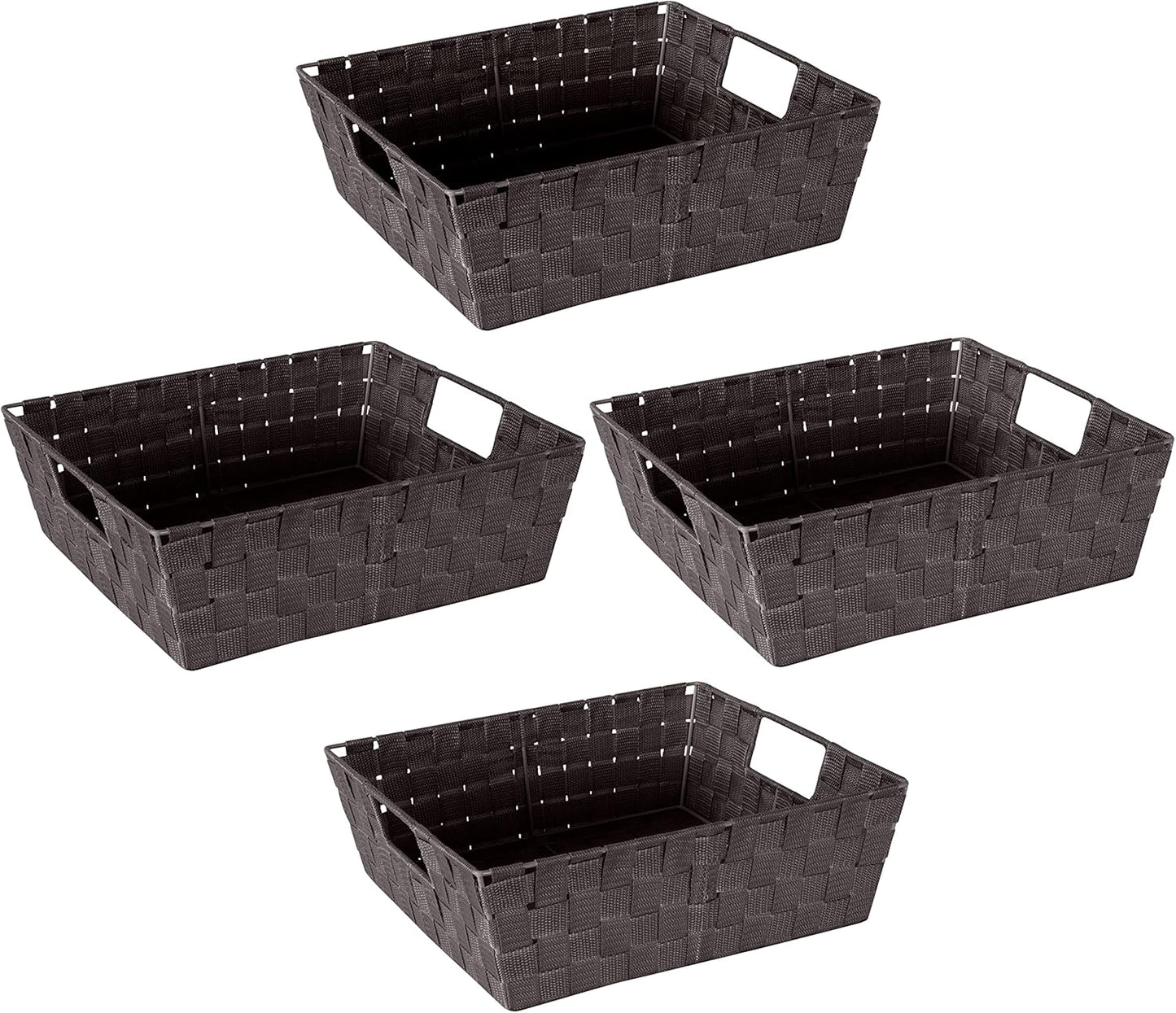 Simplify Large Shelf Woven Strap Tote for Stylish Storage
