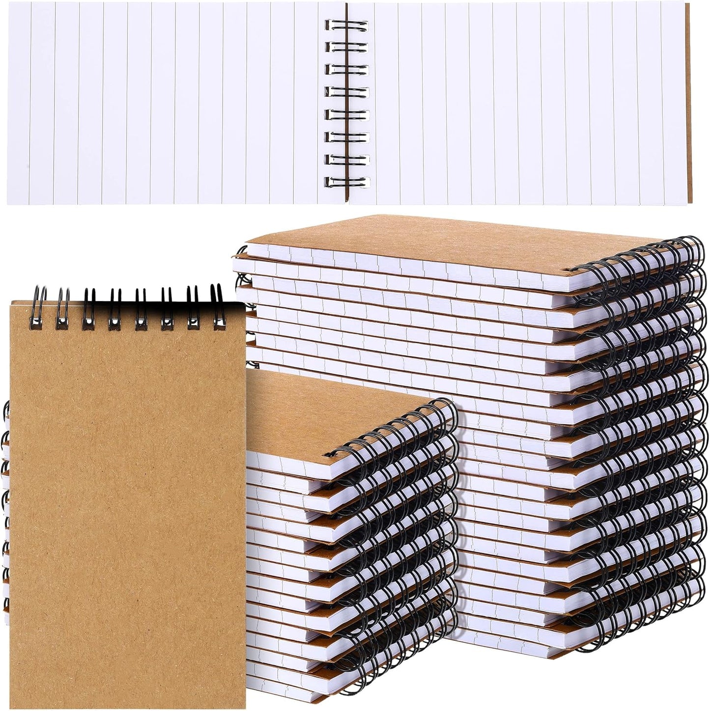 SATINIOR 3x5'' Kraft Spiral Journal - Perfect for On-the-Go Note-Taking