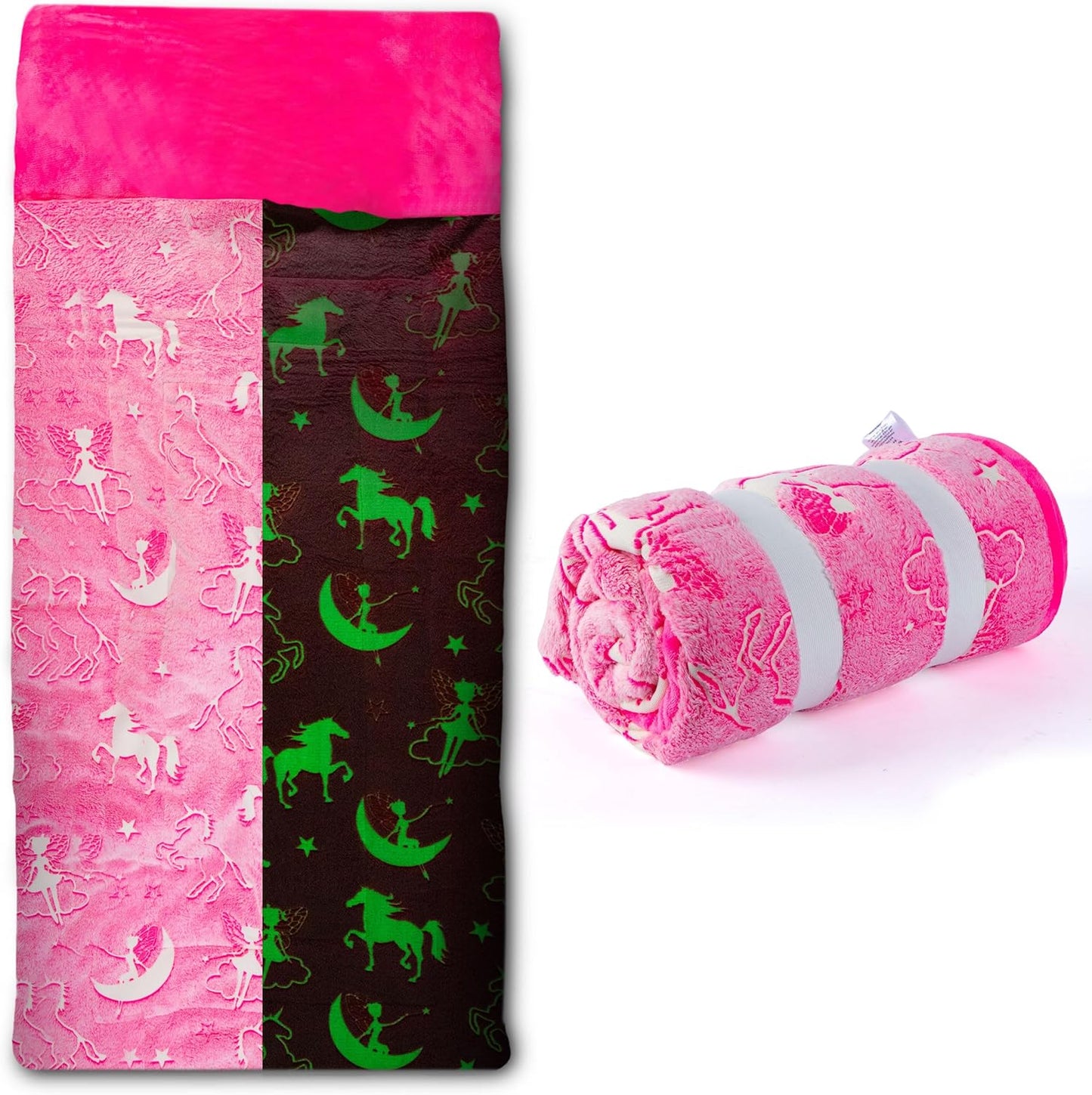 Kids Sleeping Bag Glow in The Dark Slumber Bag for Fun Nights