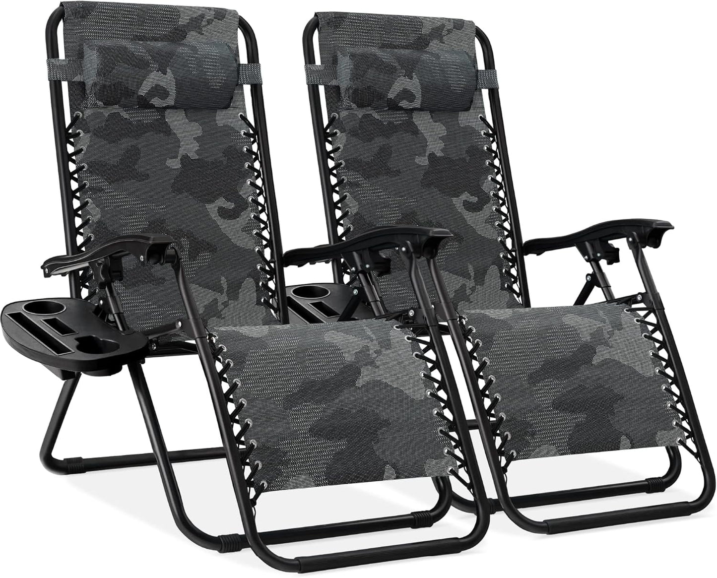 Adjustable Steel Mesh Zero Gravity Lounge Chair Set of 2