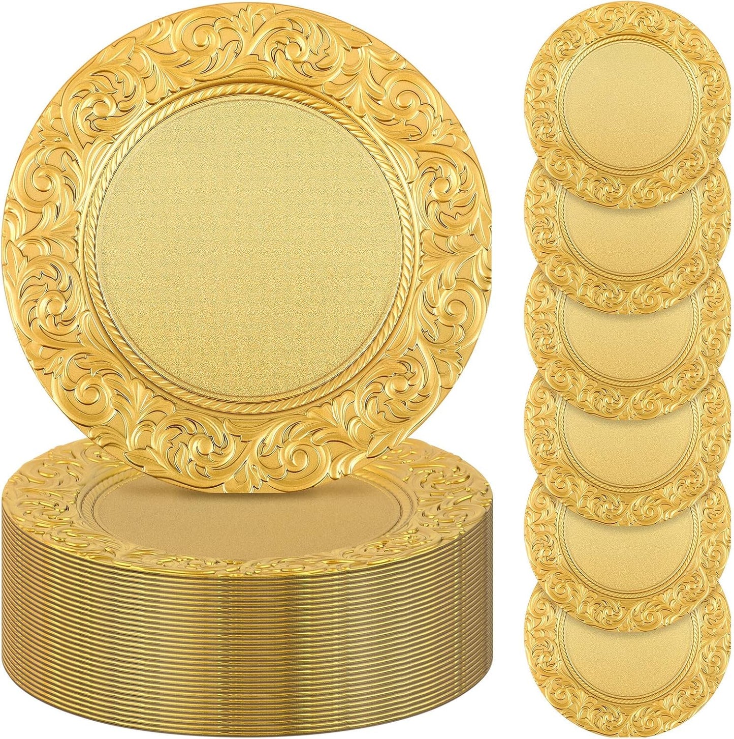 Shimmering Gold Charger Plates - Set the Perfect Table