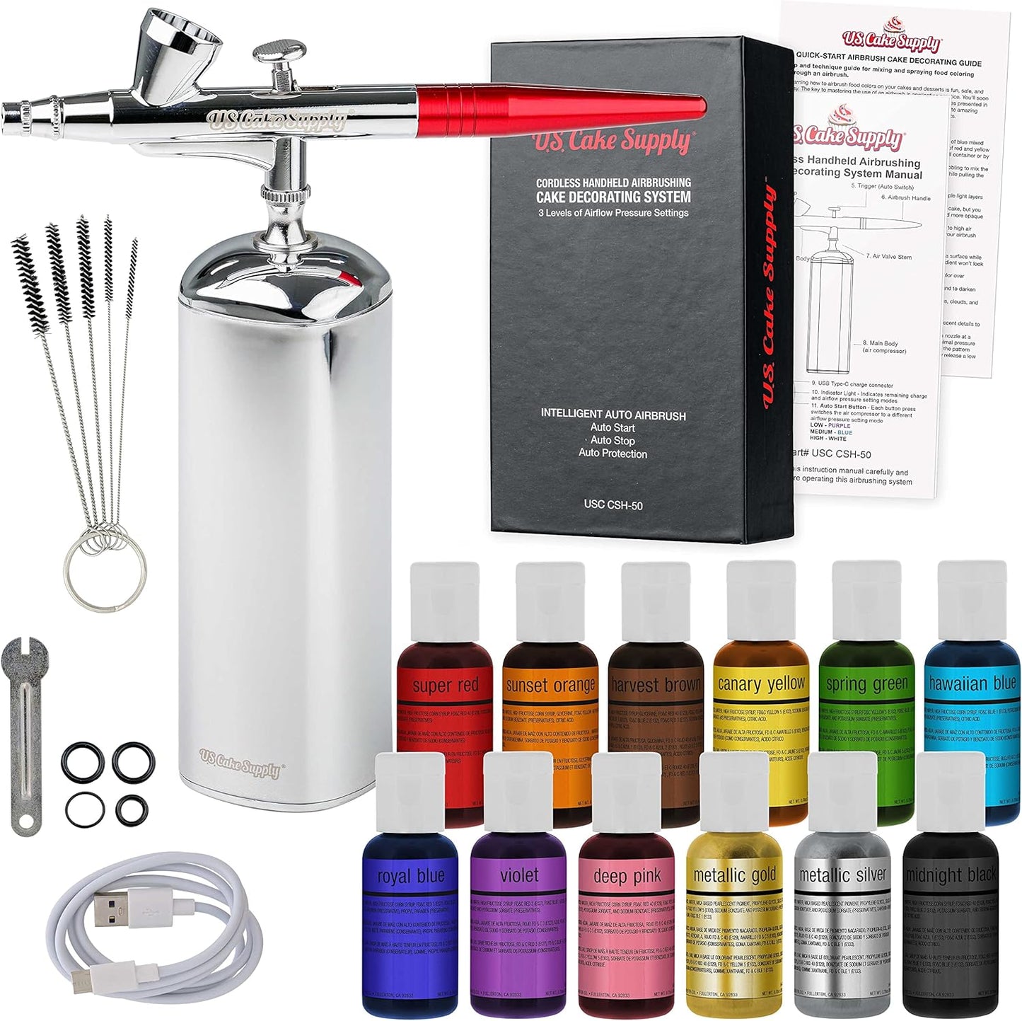 Complete Cordless Handheld Airbrush Cake Decorating System