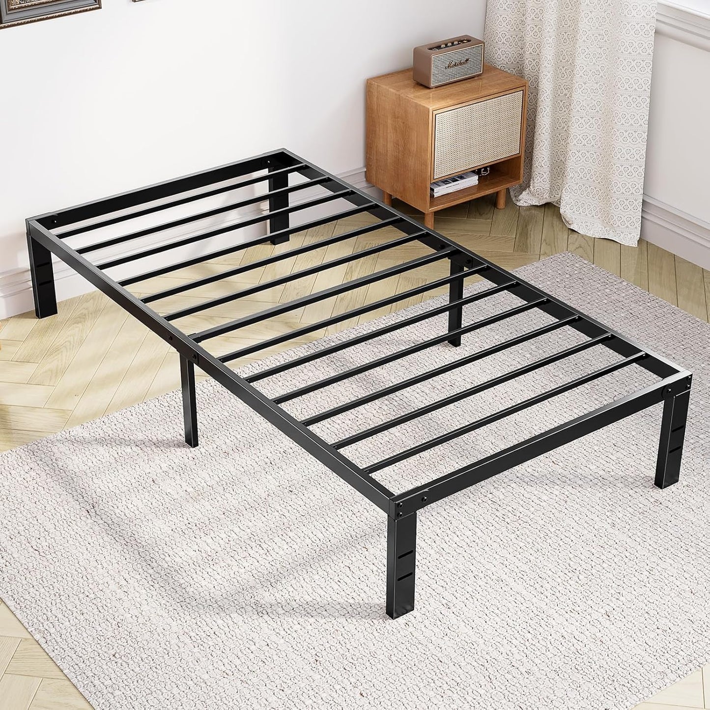 DUMOS Twin Size Bed Frame - Modern Metal Platform Design
