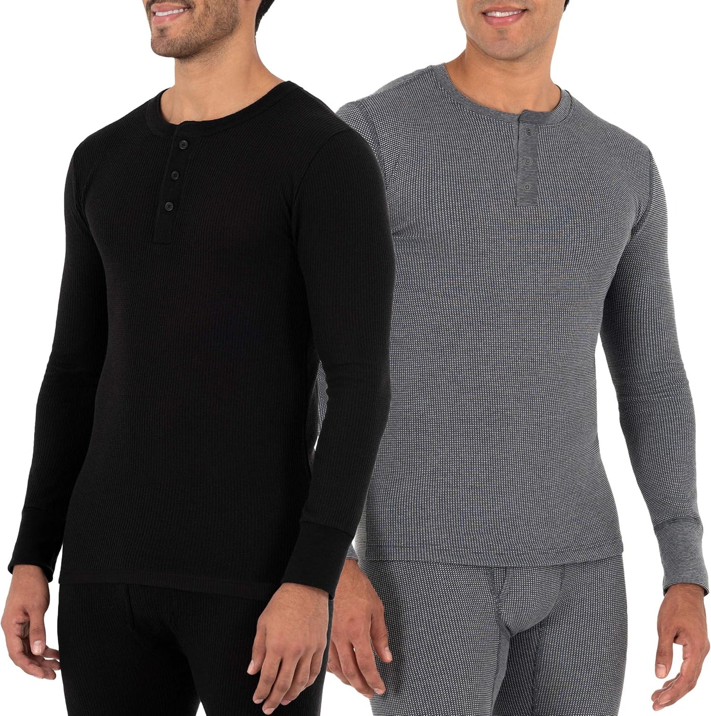 Fruit of the Loom Men's Recycled Waffle Thermal Henley Top