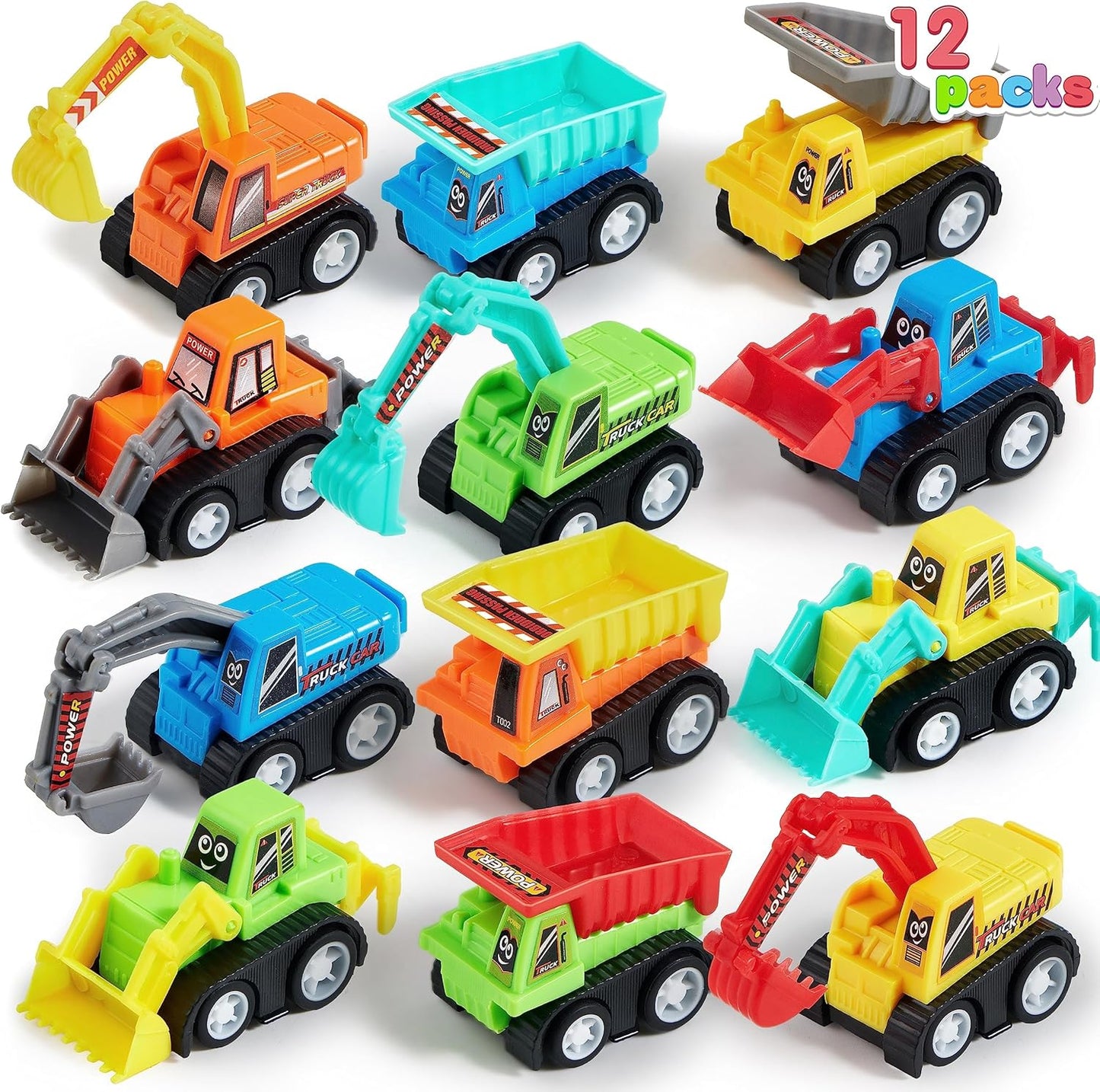 12-Pc Mini Construction Car Set - Perfect for Imaginative Play!