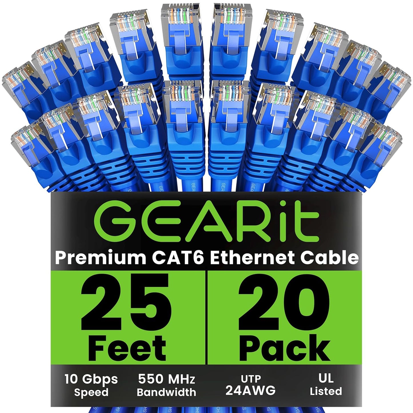 High-Performance GEARit Cat 6 Ethernet Cable Pack for Fast Networking