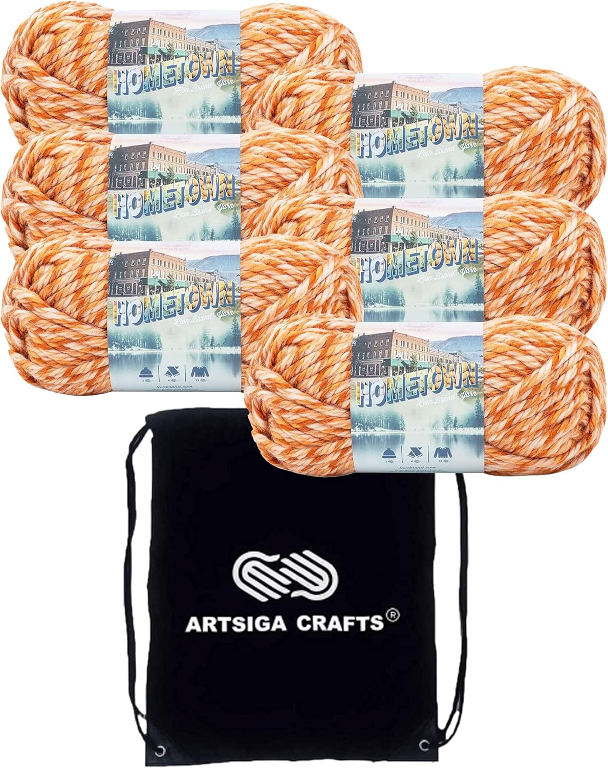 Lion Brand Hometown San Juan Sunset Bulky Yarn with Project Bag