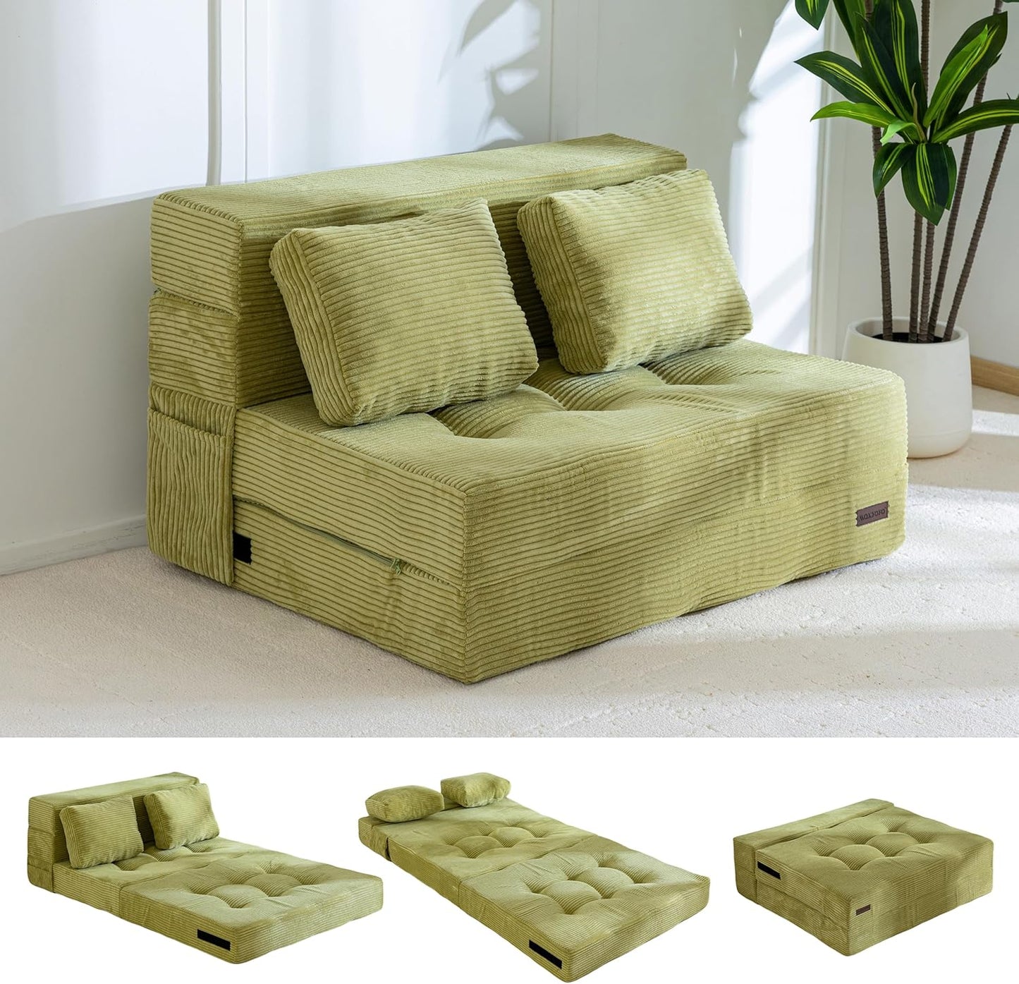MAXYOYO Convertible Sofa Bed: 4 in 1 Tufted Folding Couch