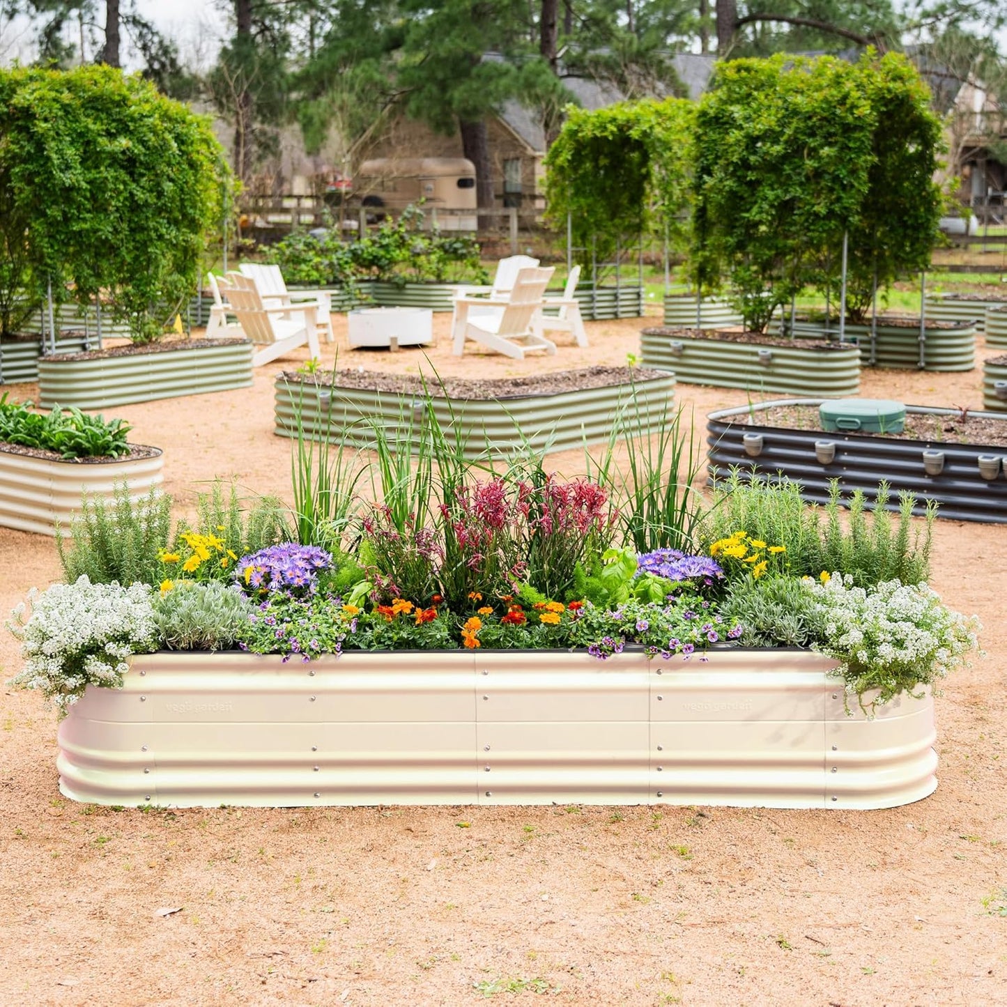 Vego Garden 17 in Tall Modular Metal Raised Garden Bed Kits