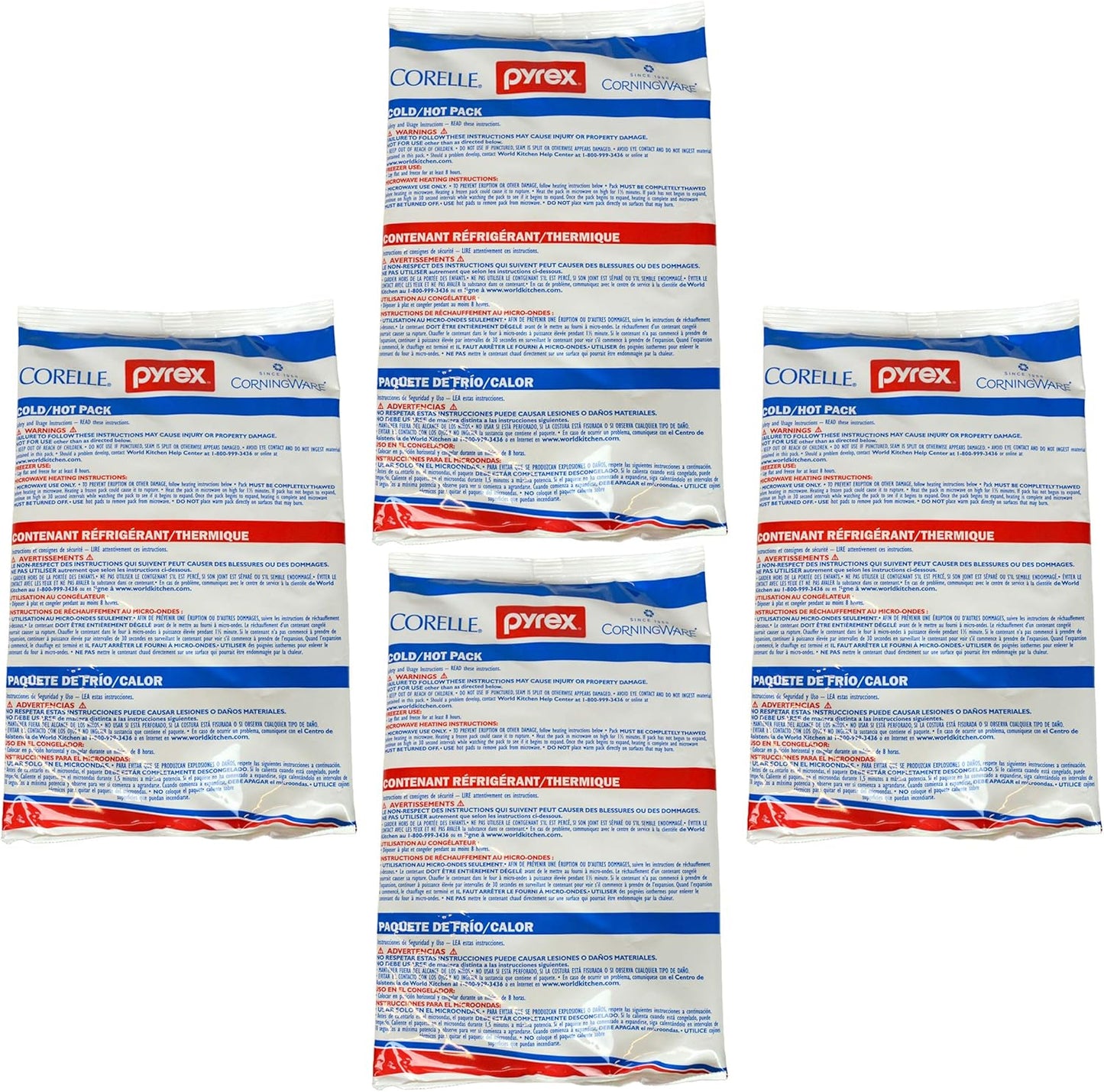 Pyrex Portables Large Hot/Cold Pack - 4 Pack for Food Storage