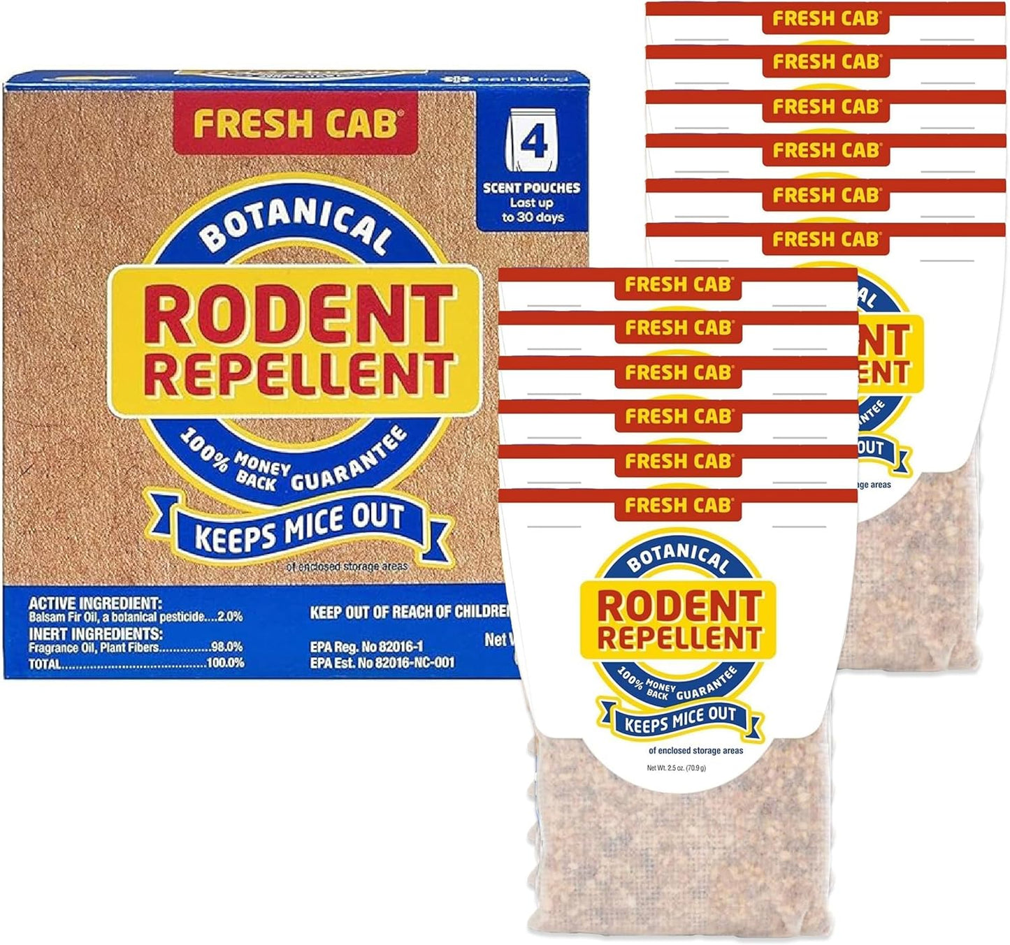 12-Pack Fresh Cab Rodent Repellent - Eco-Friendly, Mouse-free!