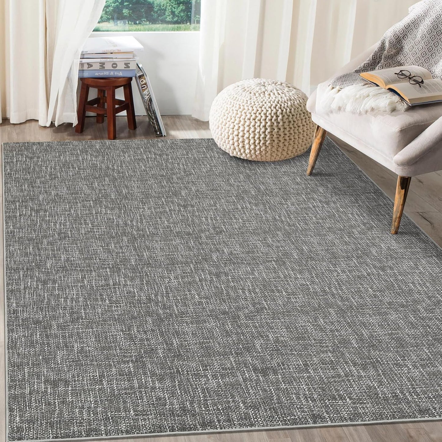 Modern Abstract Area Rug 9x12 Machine Washable Non-Slip