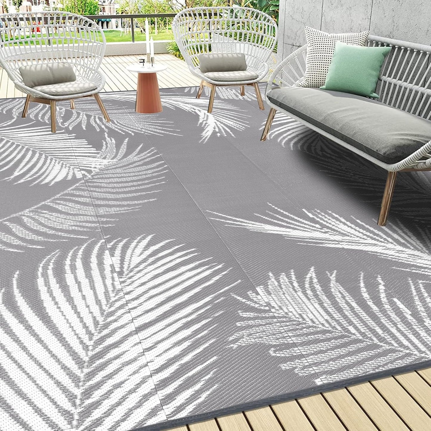 Pauwer Waterproof Outdoor Rug 9x12 for Patio and Camping