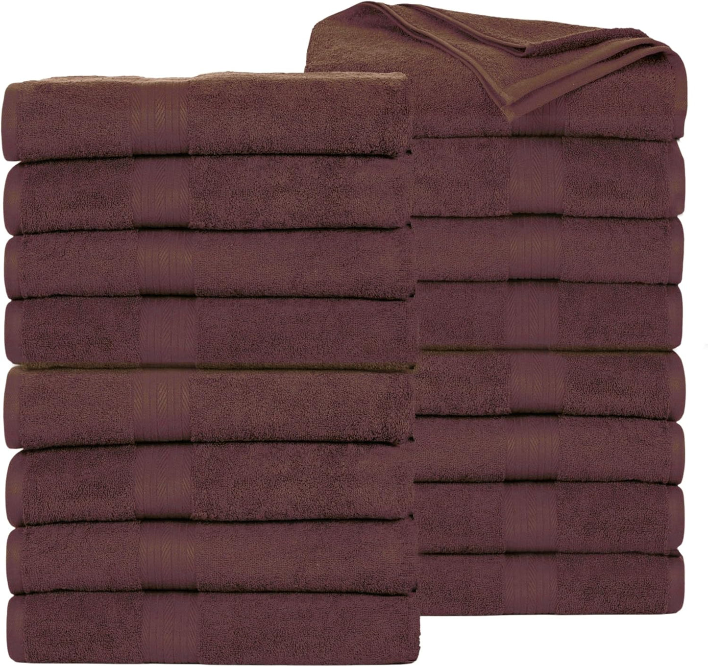 Luxurious 100% Cotton Bath Towels Pack of 16 for Everyday Use